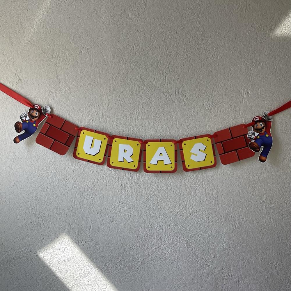 Super Mario Temalı Harf Banner
