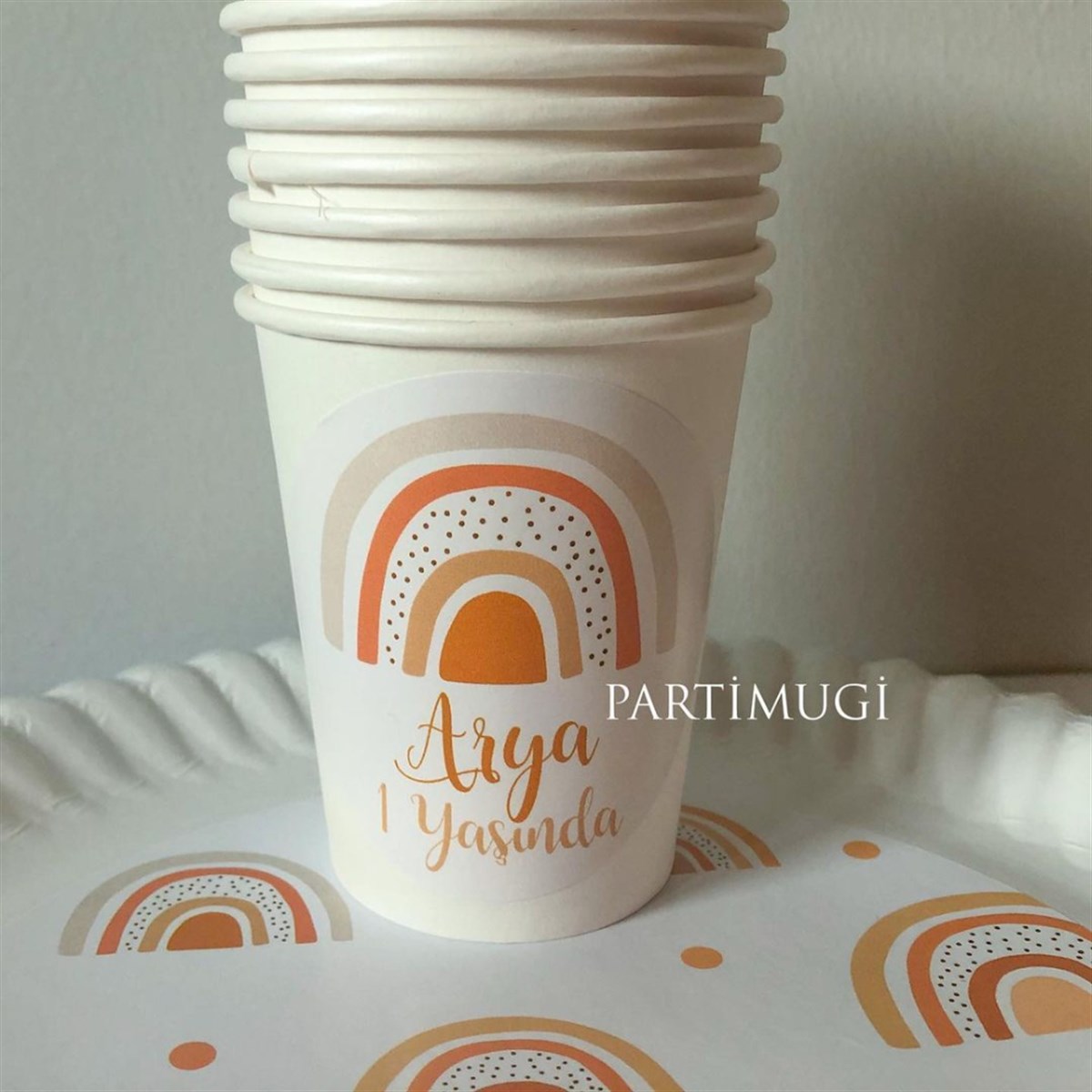 Turuncu Gökkuşağı Temalı Bardak