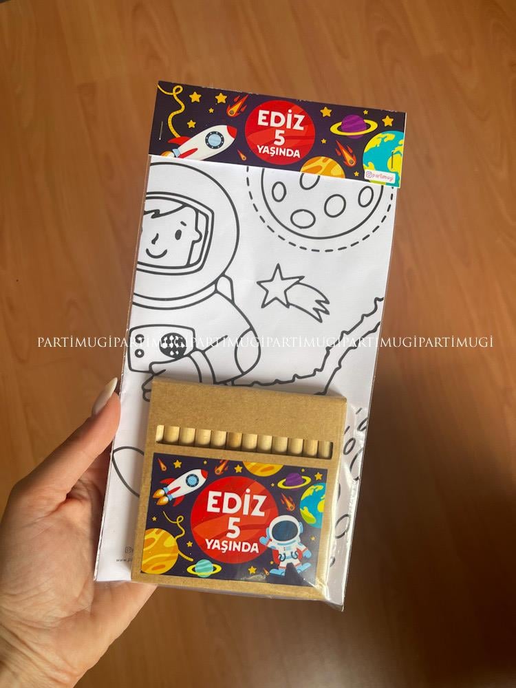 Uzay Temalı Hediyelik Boya Kalemi