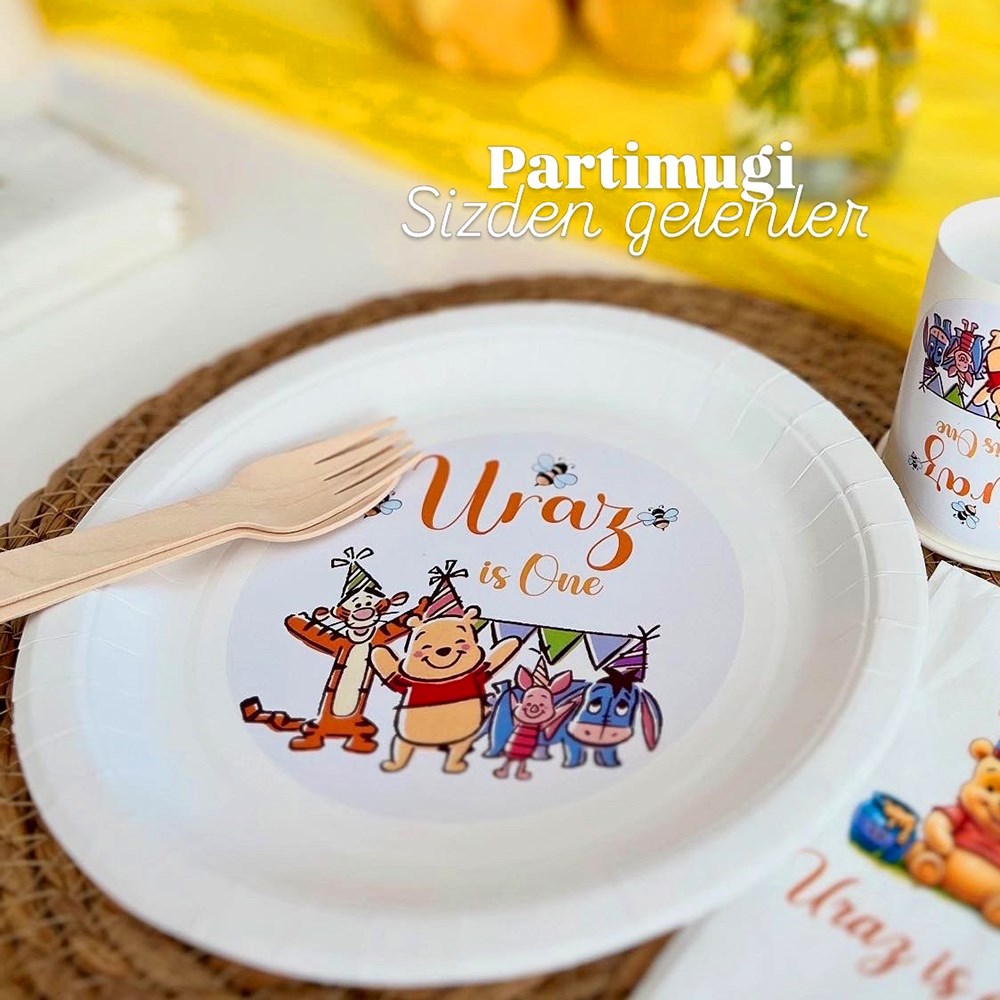 Winnie The Pooh Temalı Beyaz Tabak