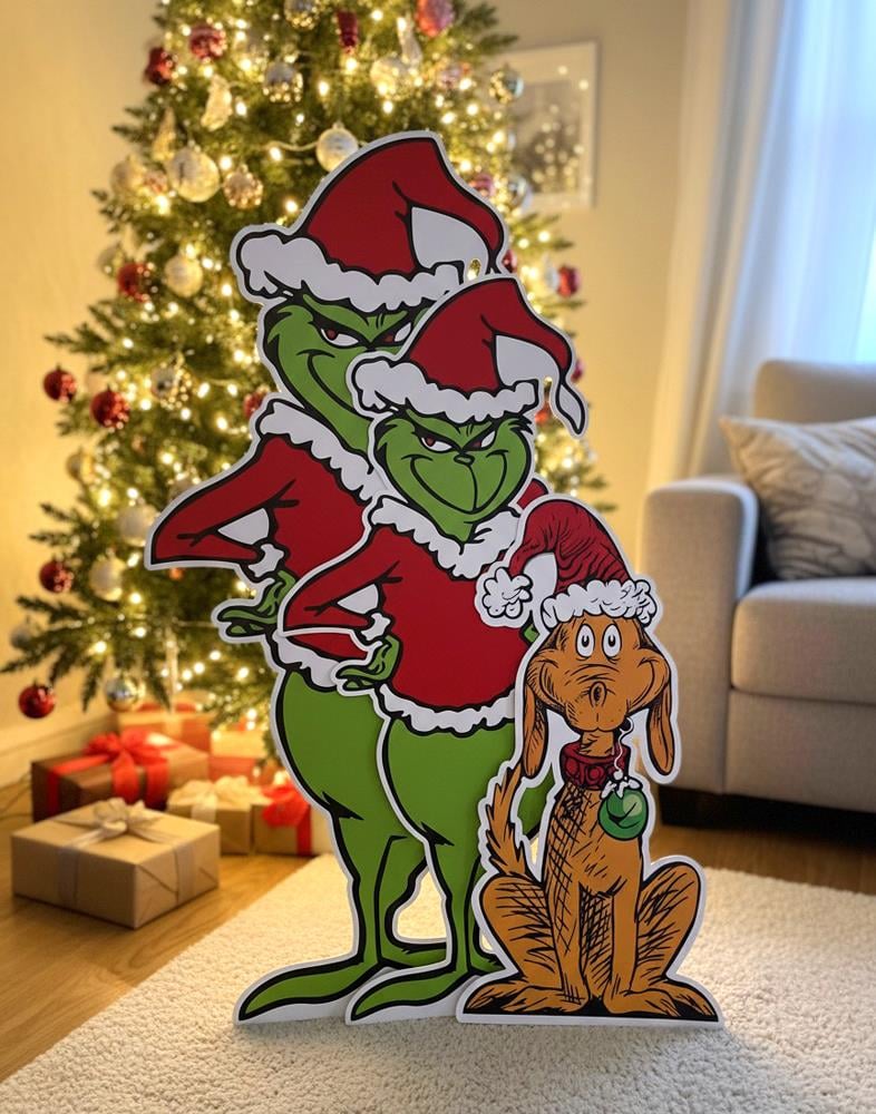 Yılbaşı Grinch Grinç Dekor Ayaklı Pano