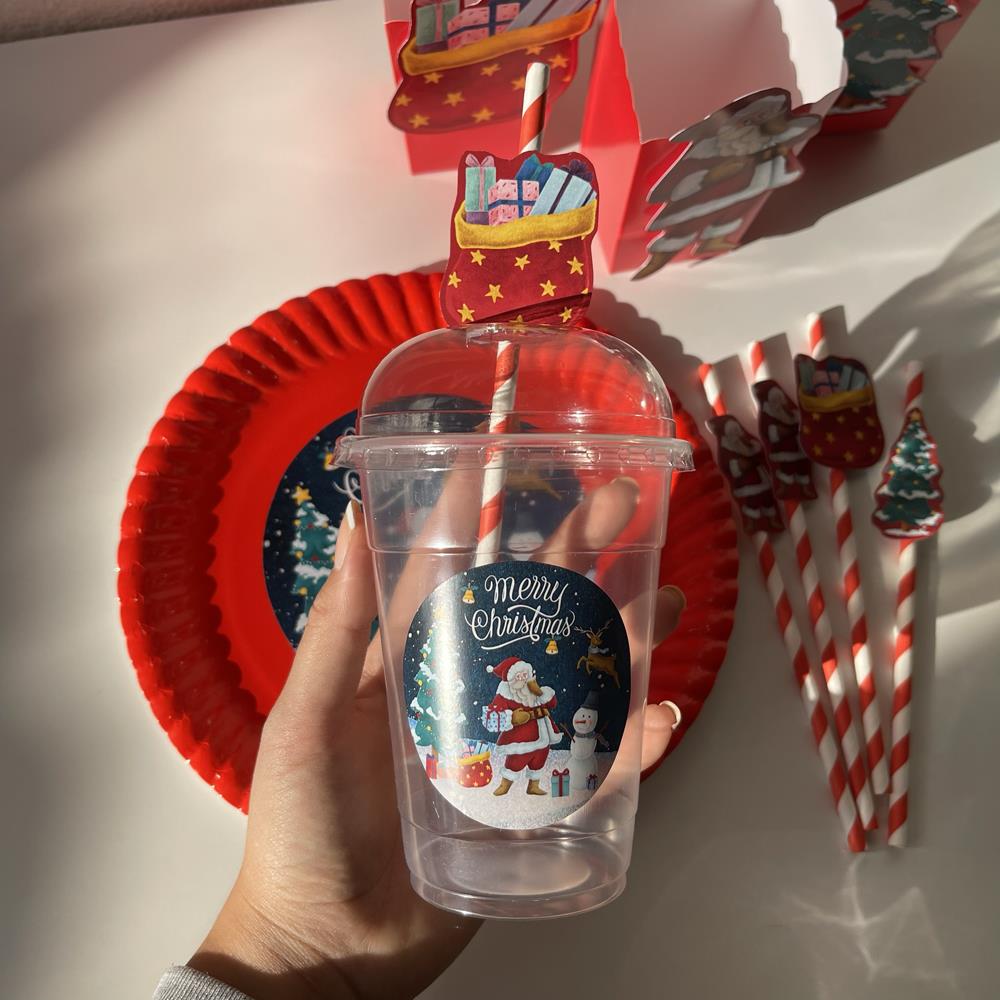 Yılbaşı Temalı Noel Limonata Bardağı
