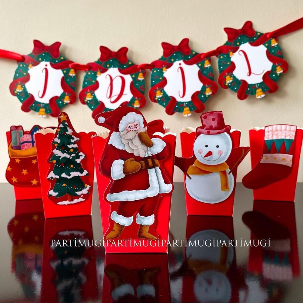 Yılbaşı Temalı Noel Popcorn Kutusu
