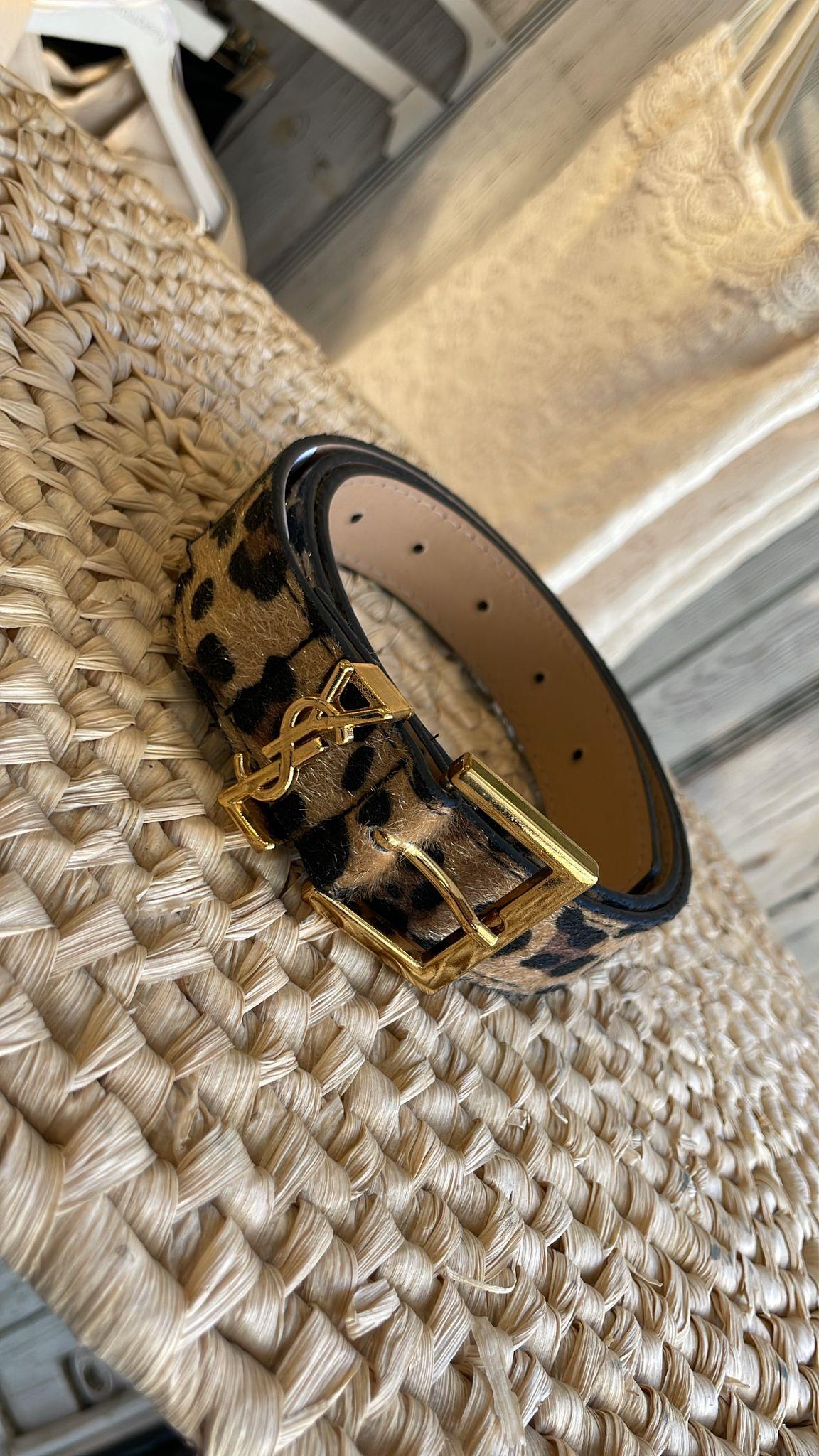 YSL Leopar Desenli Kemer 