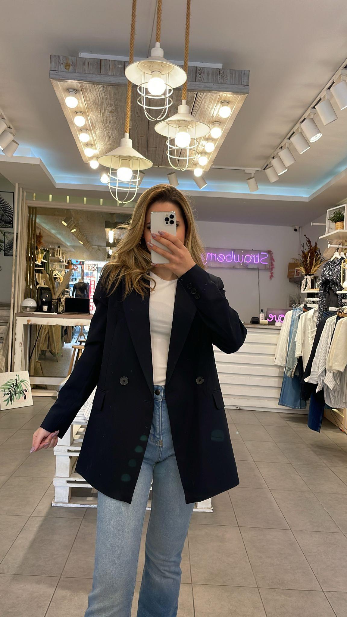 Lacivert Blazer Ceket 