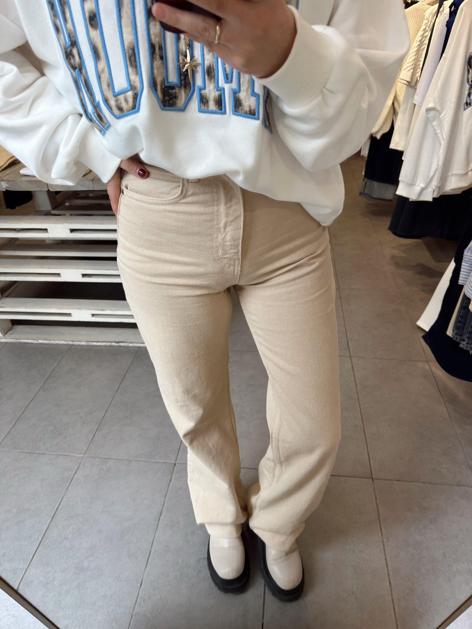 Bej Wide Leg Pantolon 