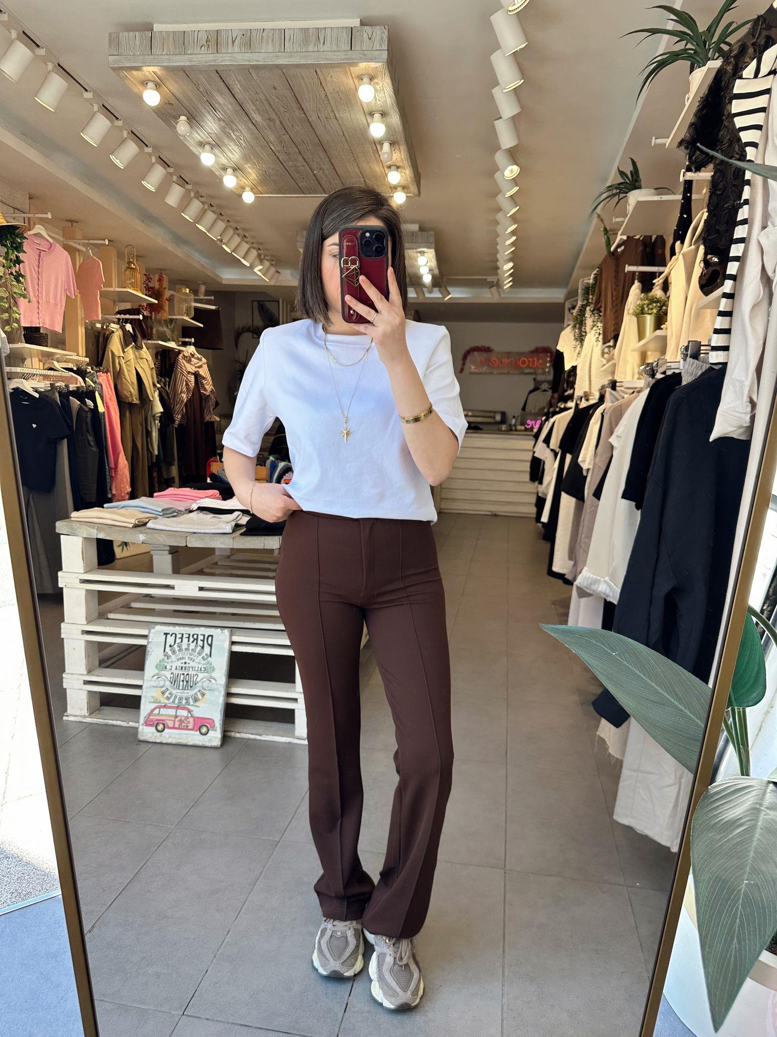 Kahve Çimalı Pantolon 