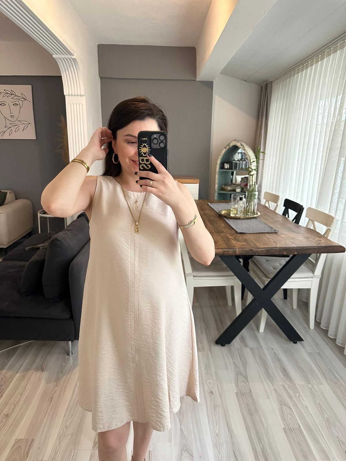 Bej Çan Elbise | StrawberryWear