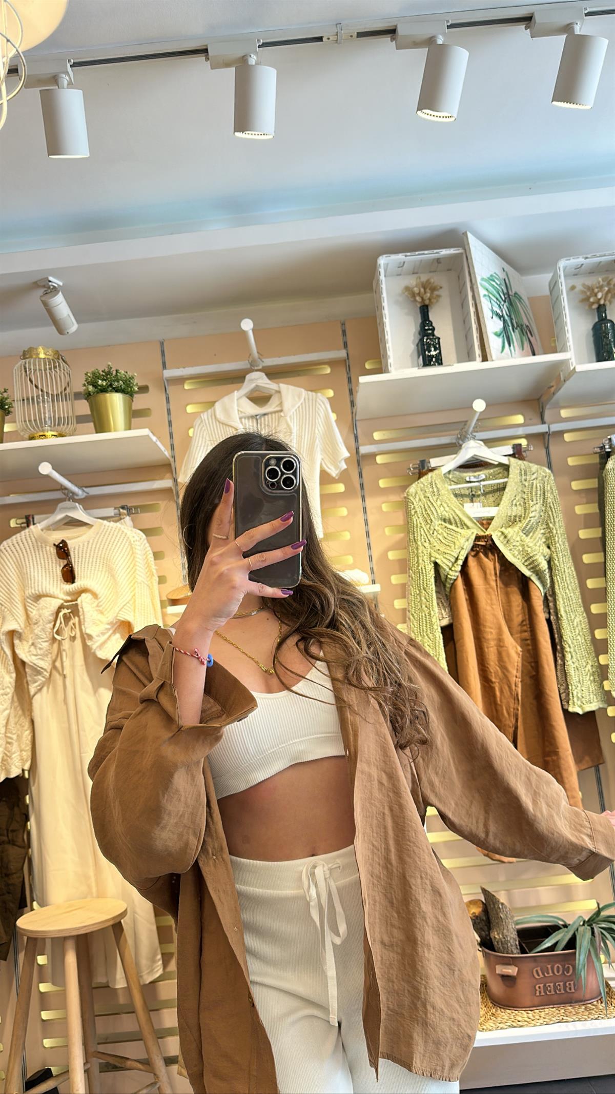 Camel Oversize Gömlek | StrawberryWear