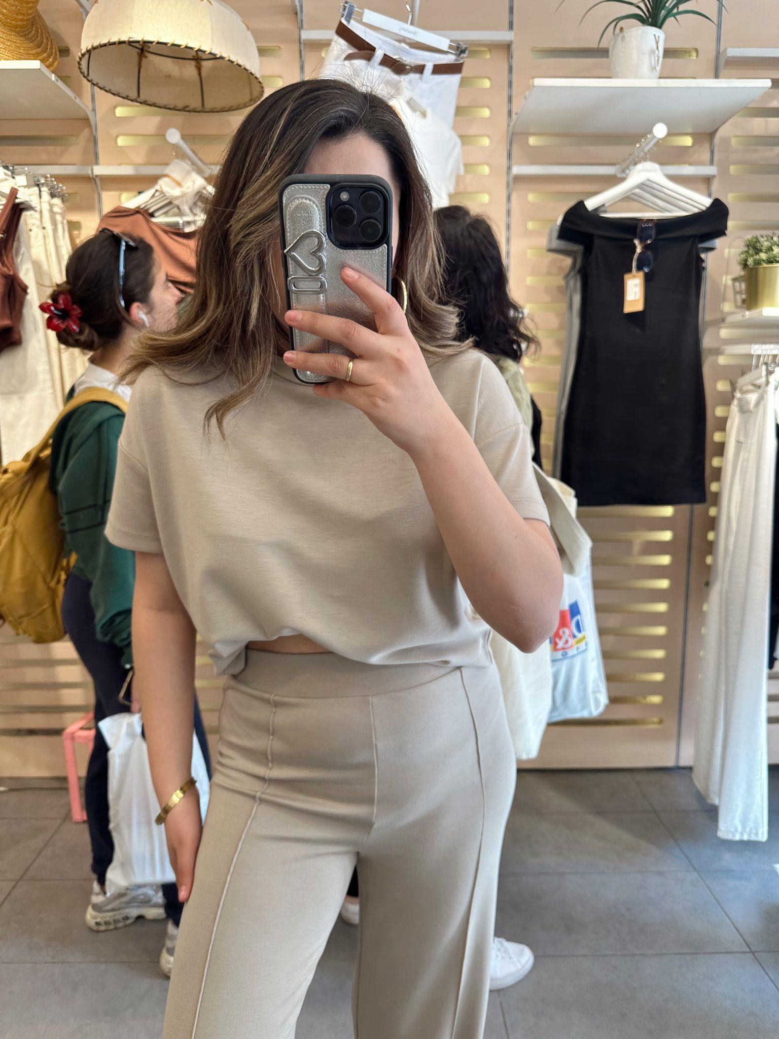 Vizon Modal Kumaş Crop Takım 