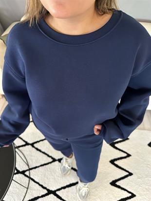 Lacivert Lastik Paça Eşofman Takımı | StrawberryWear