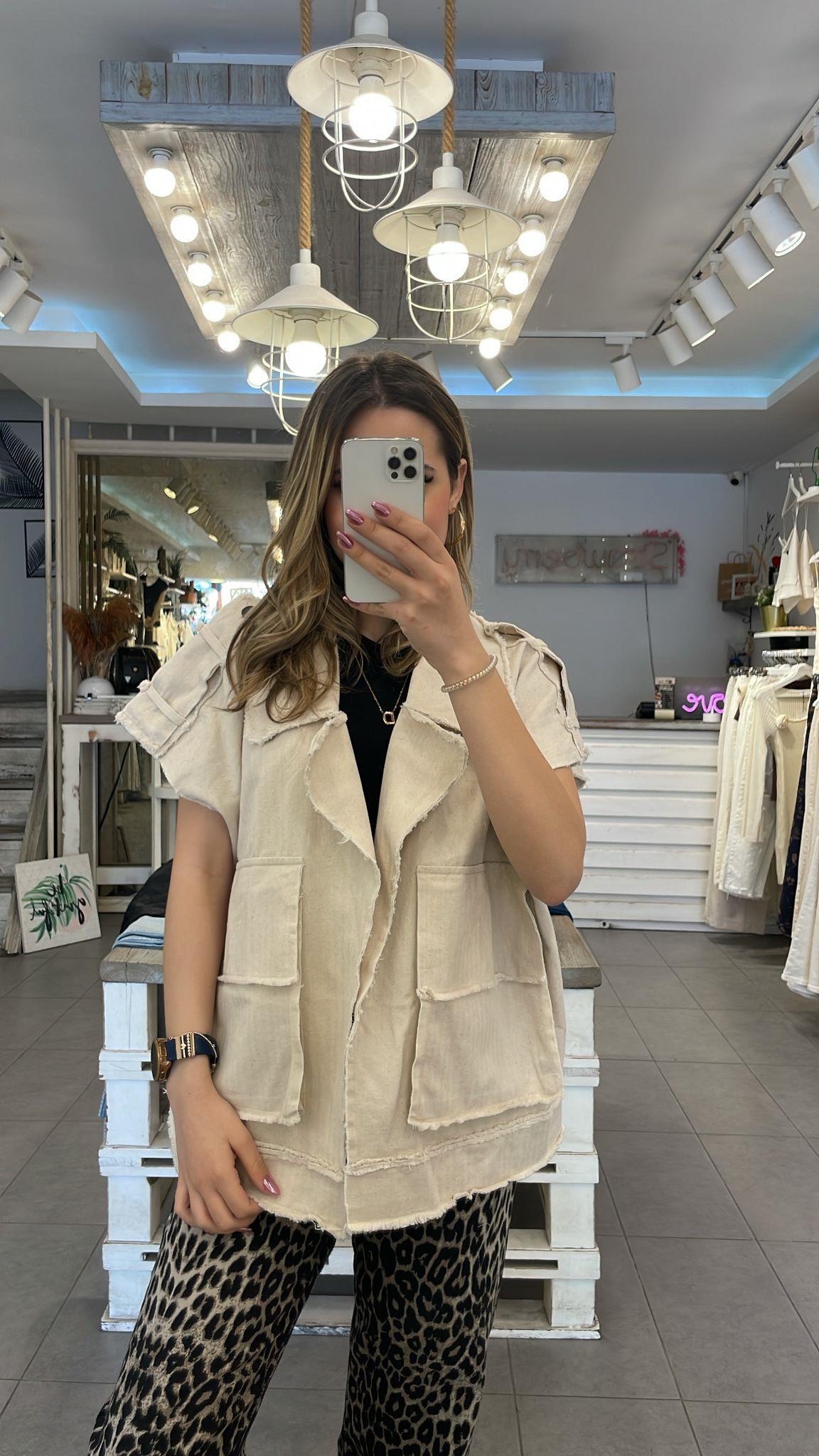 Bej Gabardin Ceket 
