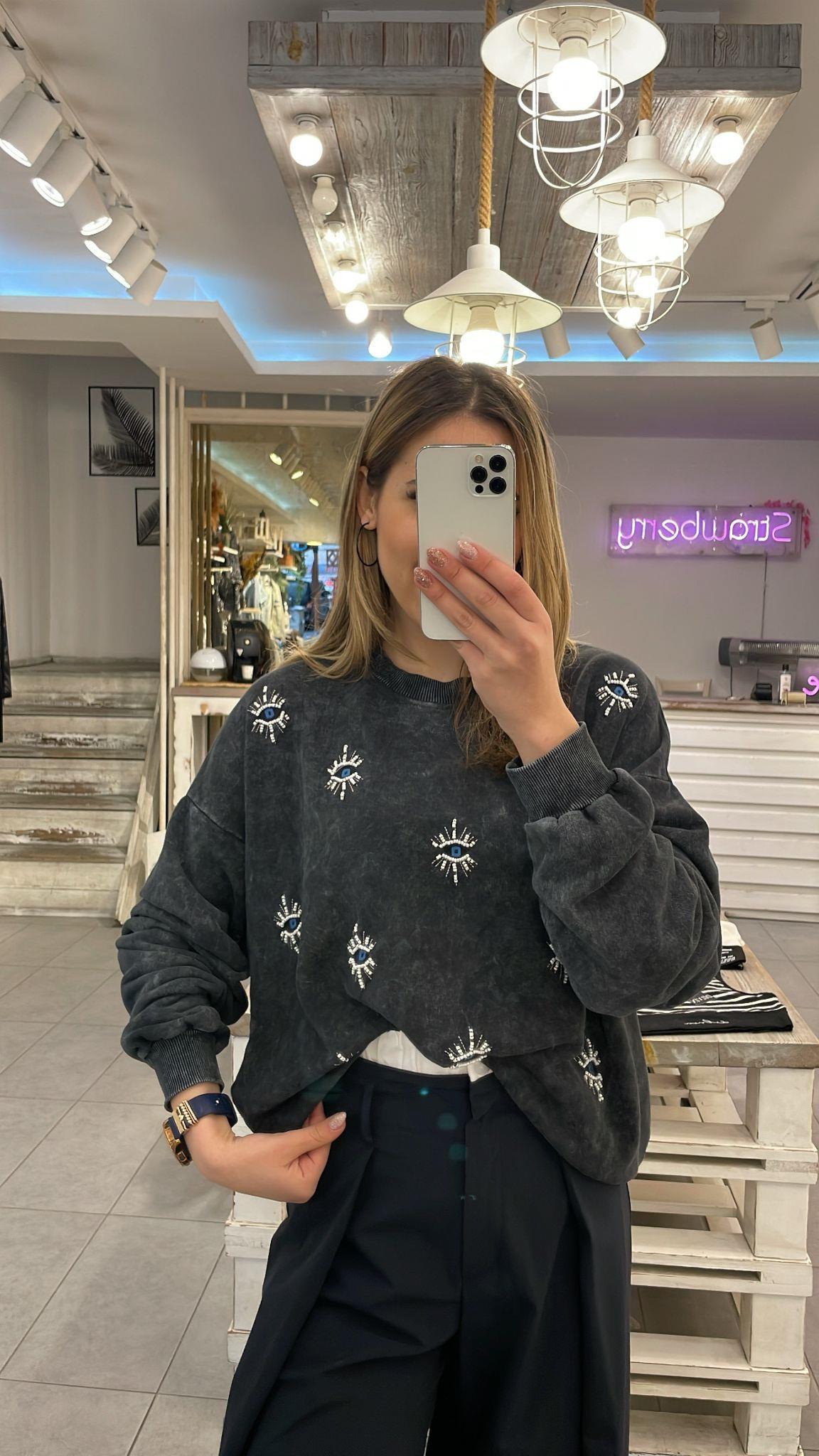 Tasarım Desenli Sweatshırt 
