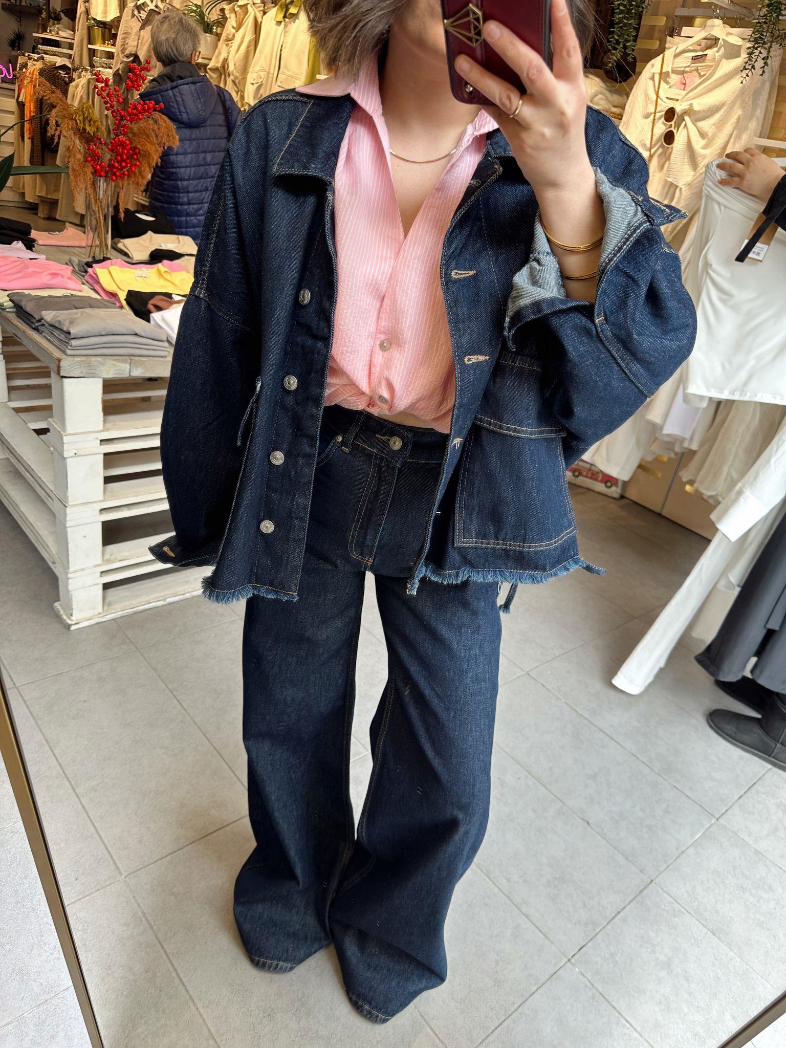 71706 Dlv Rins Yıkama Geniş Denim Pantolon