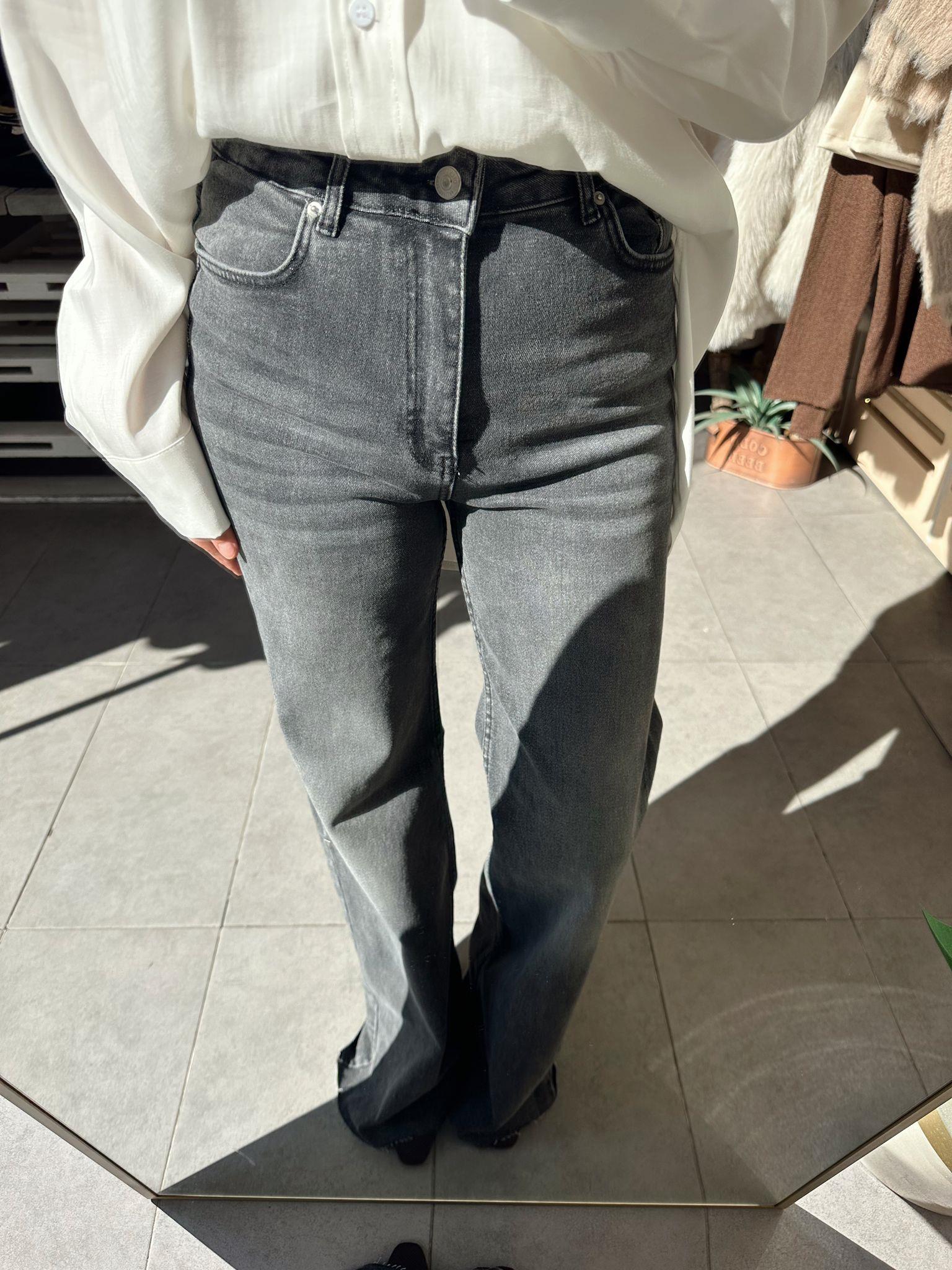 Antrasit Geniş Paça Jean
