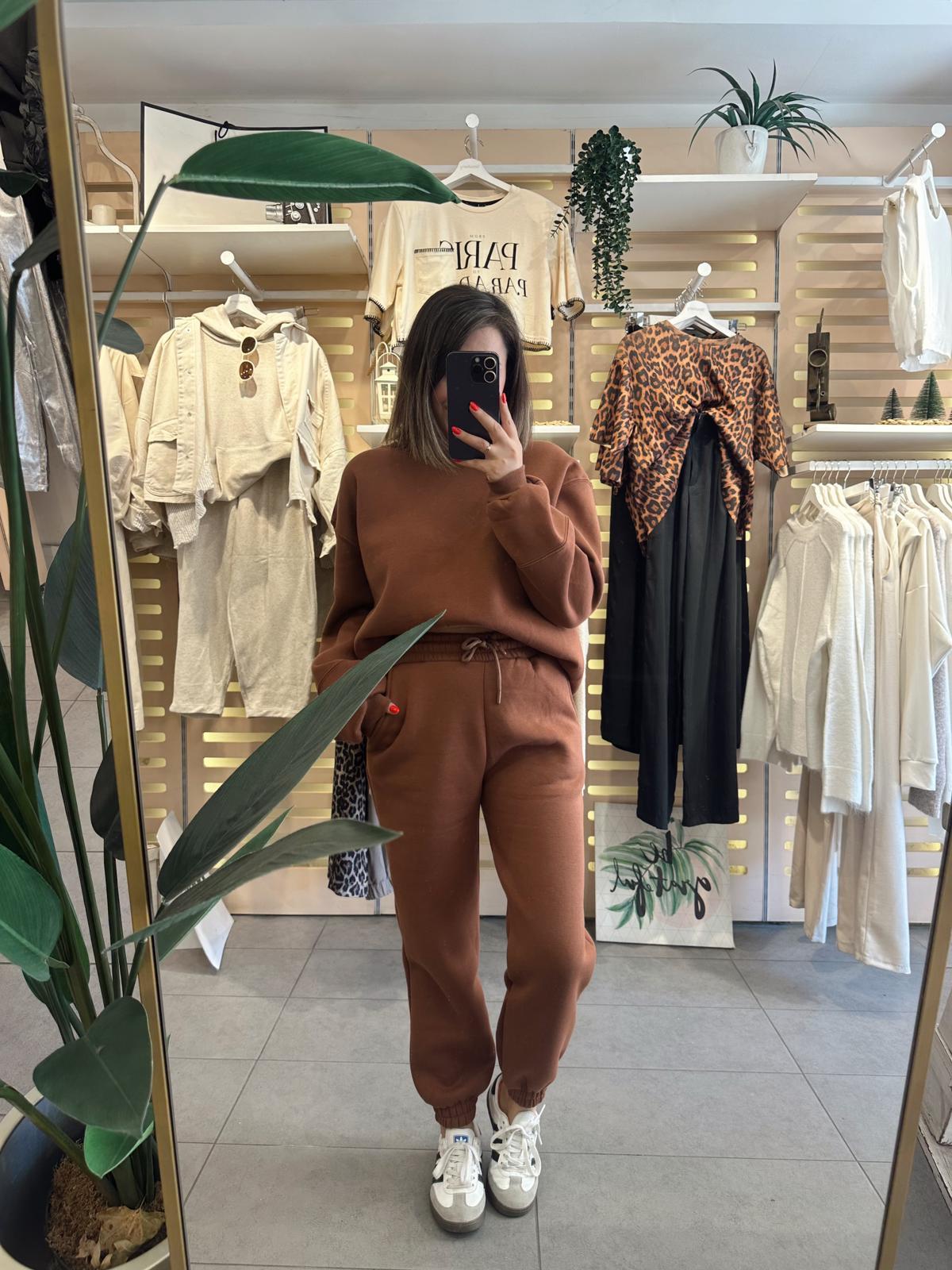 Kahverengi Sweatshirt Takım