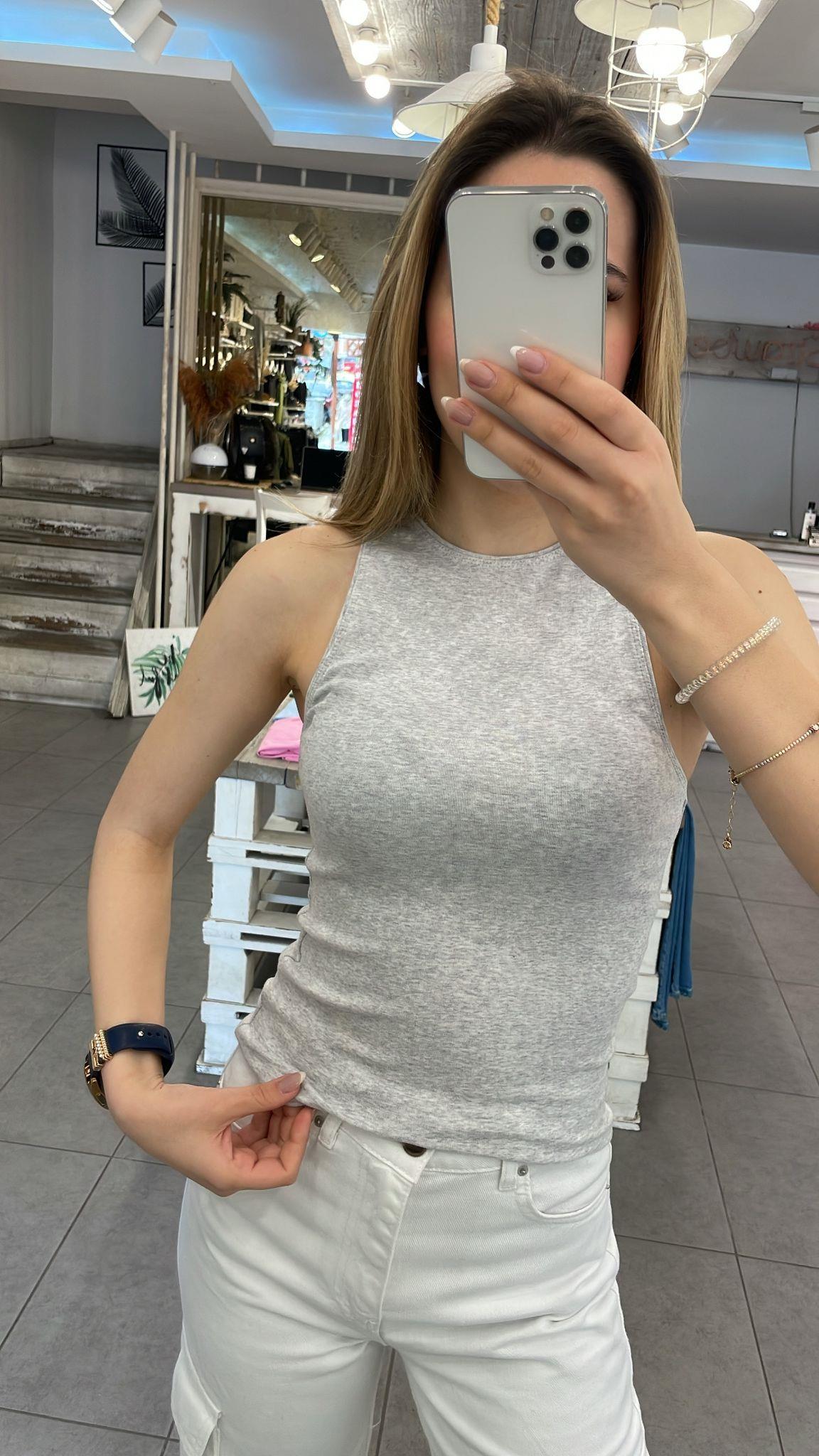  Açık Gri  Melanj Halter Atlet 