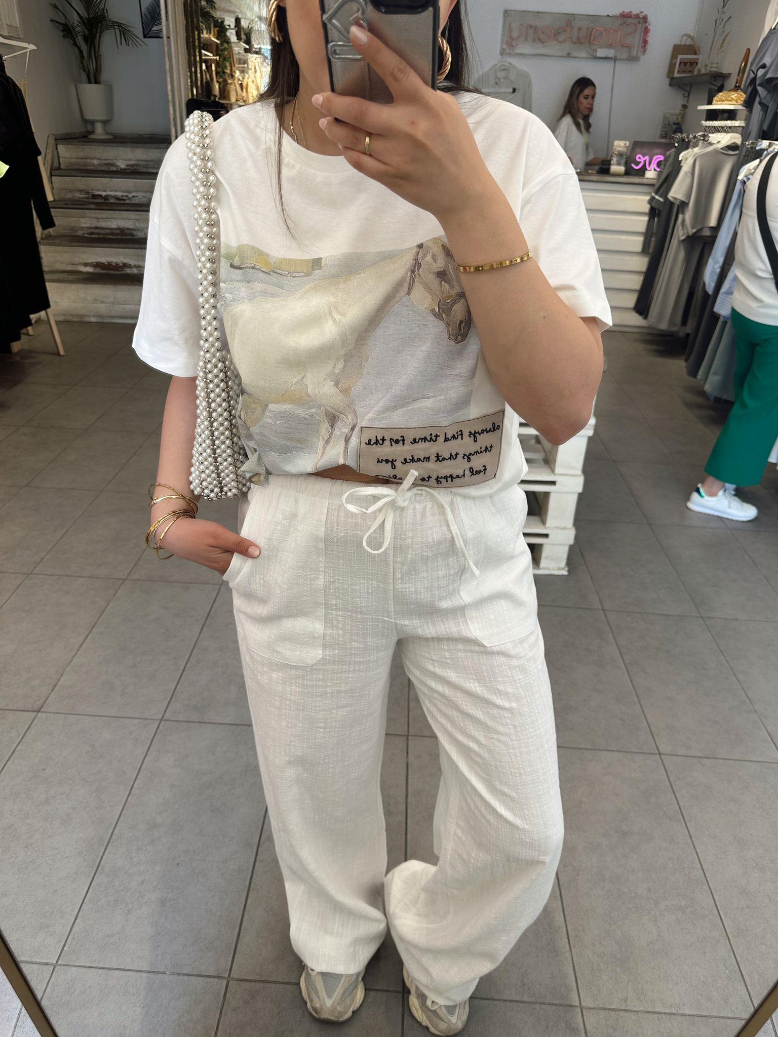 Keten Beli Lastikli Palazzo 