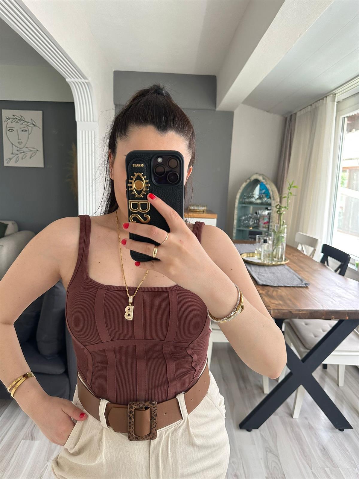 Acı Kahve Korse Crop  | StrawberryWear