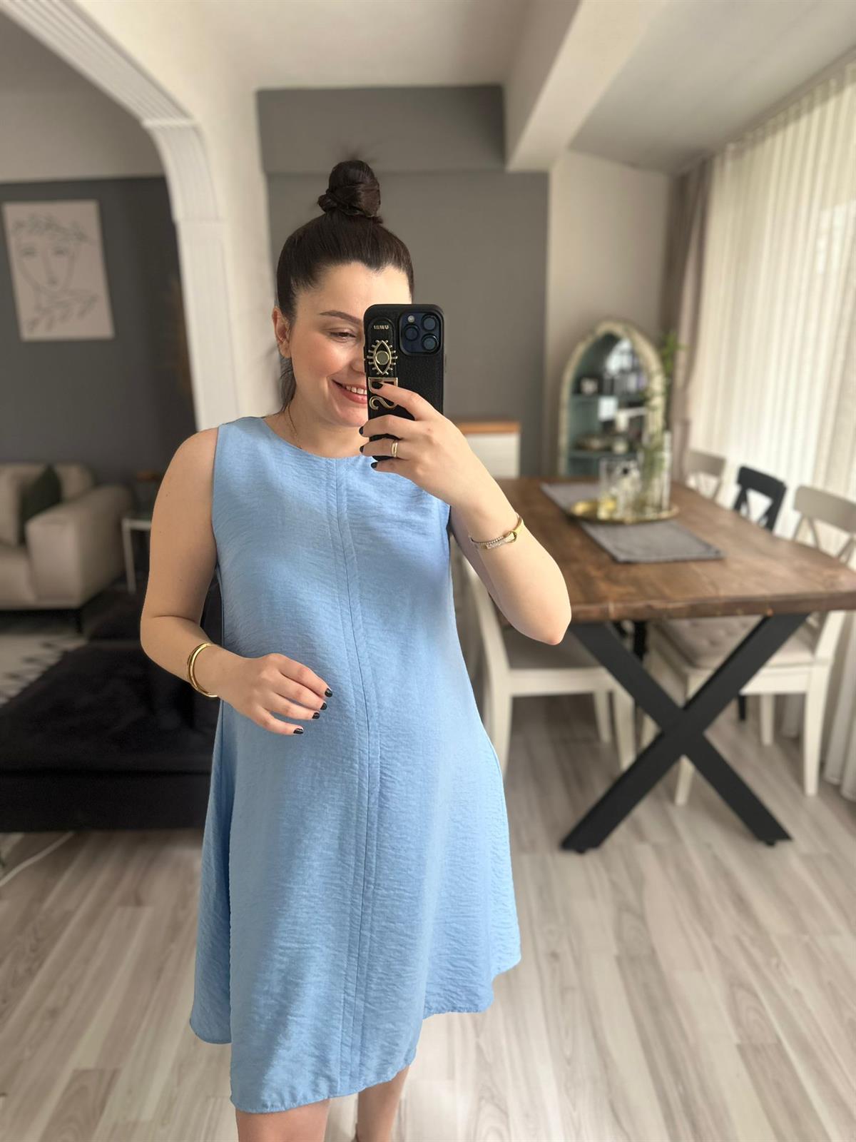 Açık Mavi Çan Elbise  | StrawberryWear