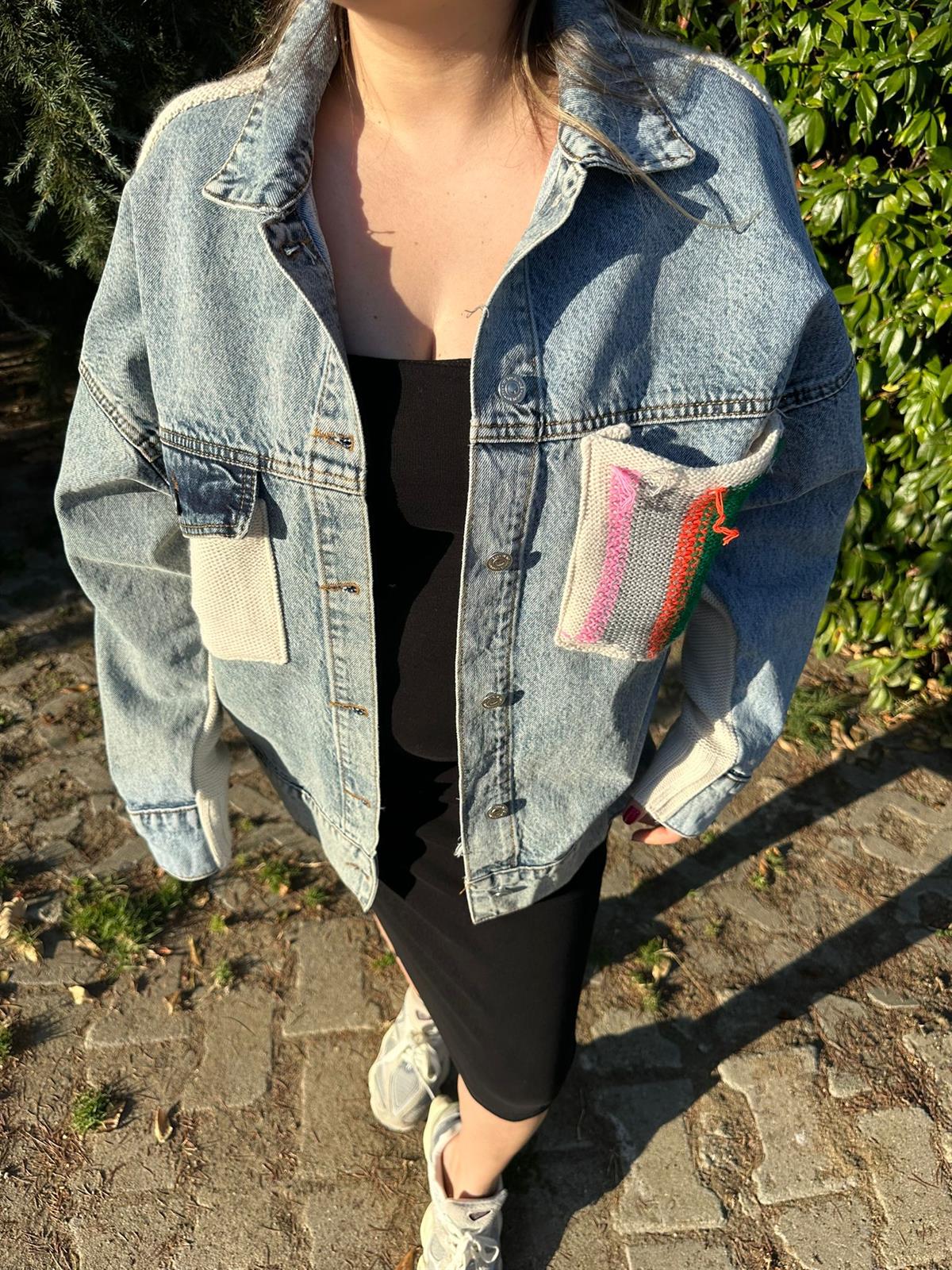 Arkası Örme Kot Ceket | StrawberryWear