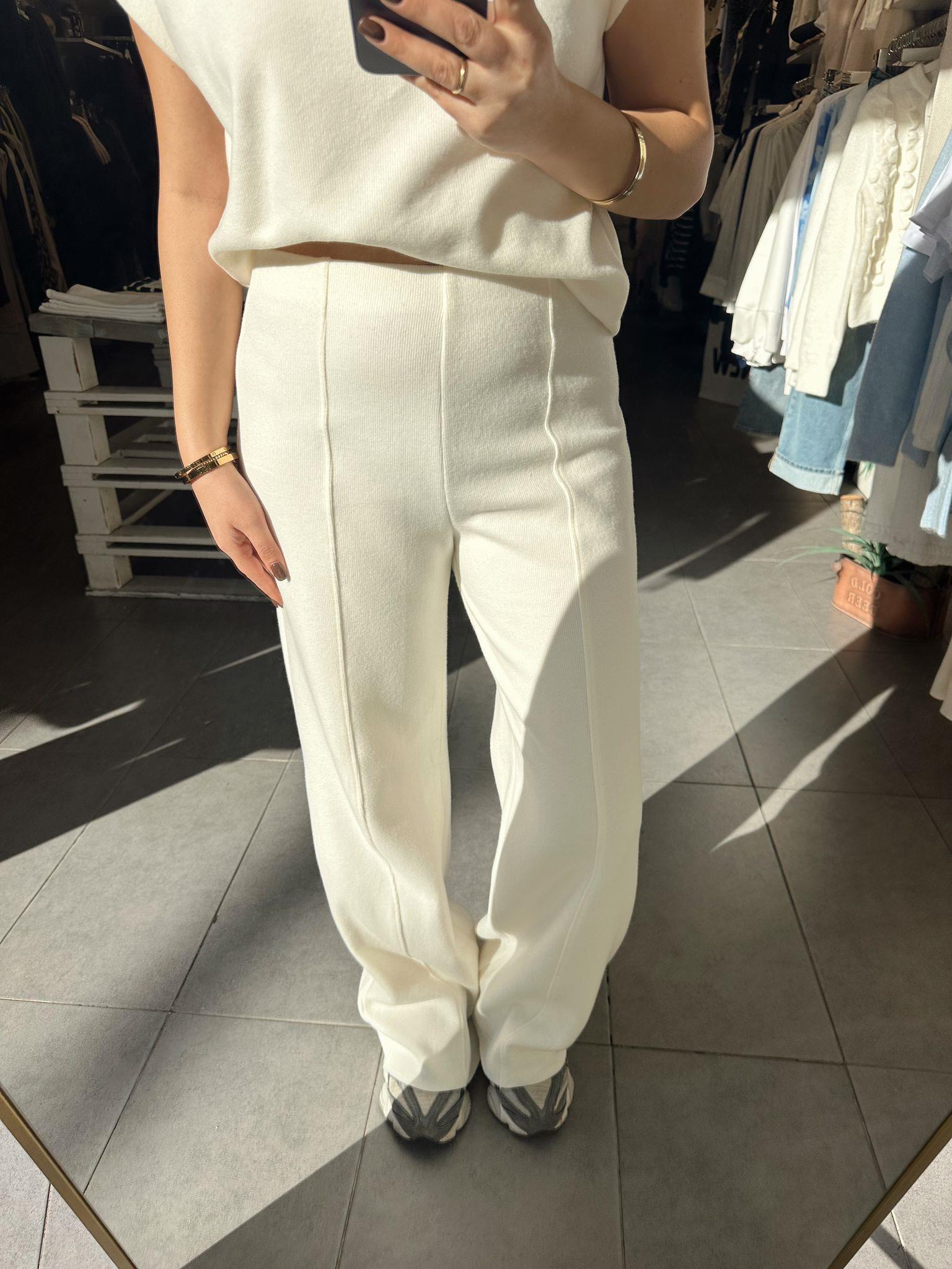 71819 Ekru Yumuşak Dokulu Pantolon 