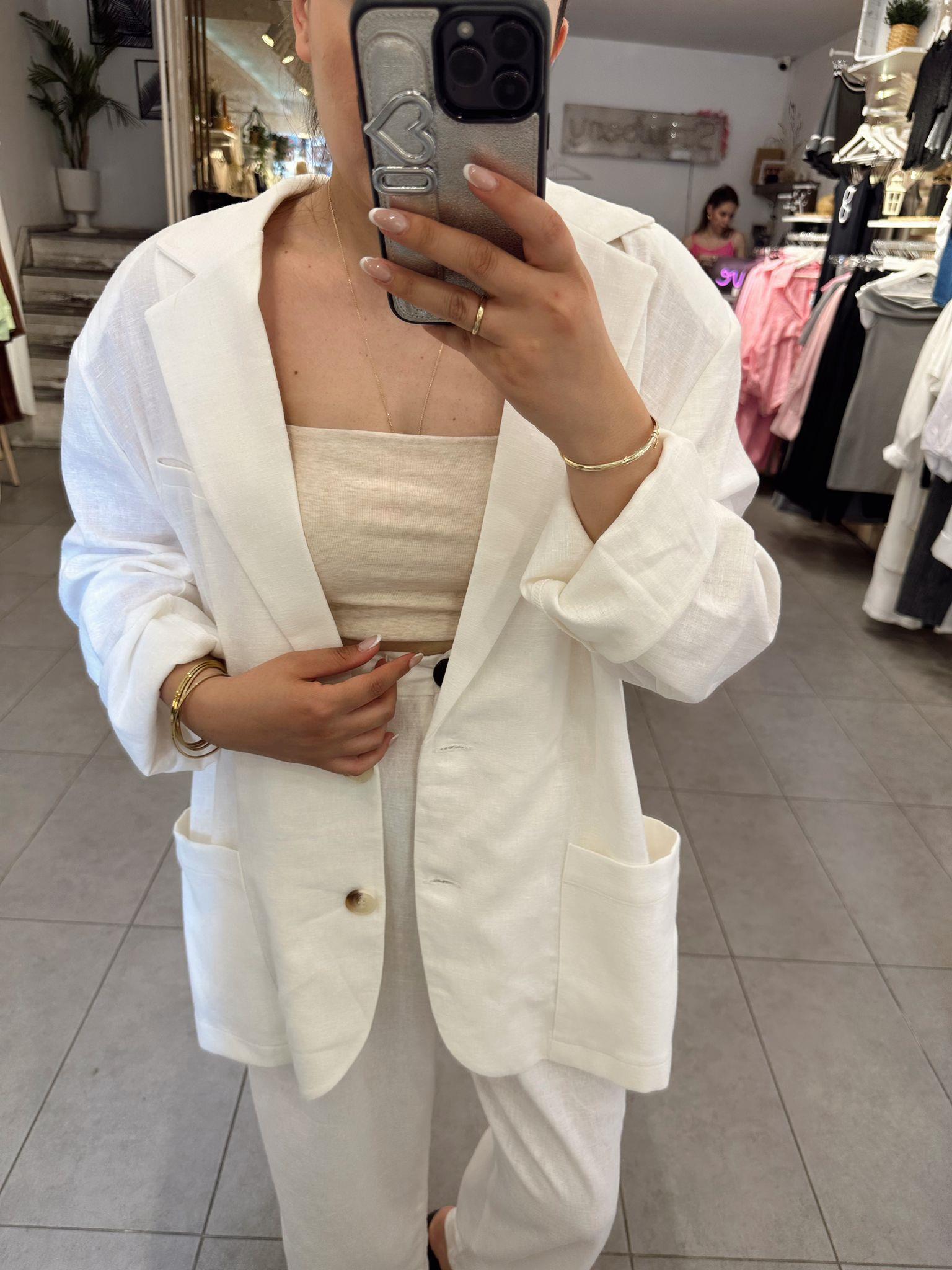 Ham Keten Astarsız Blazer Ceket