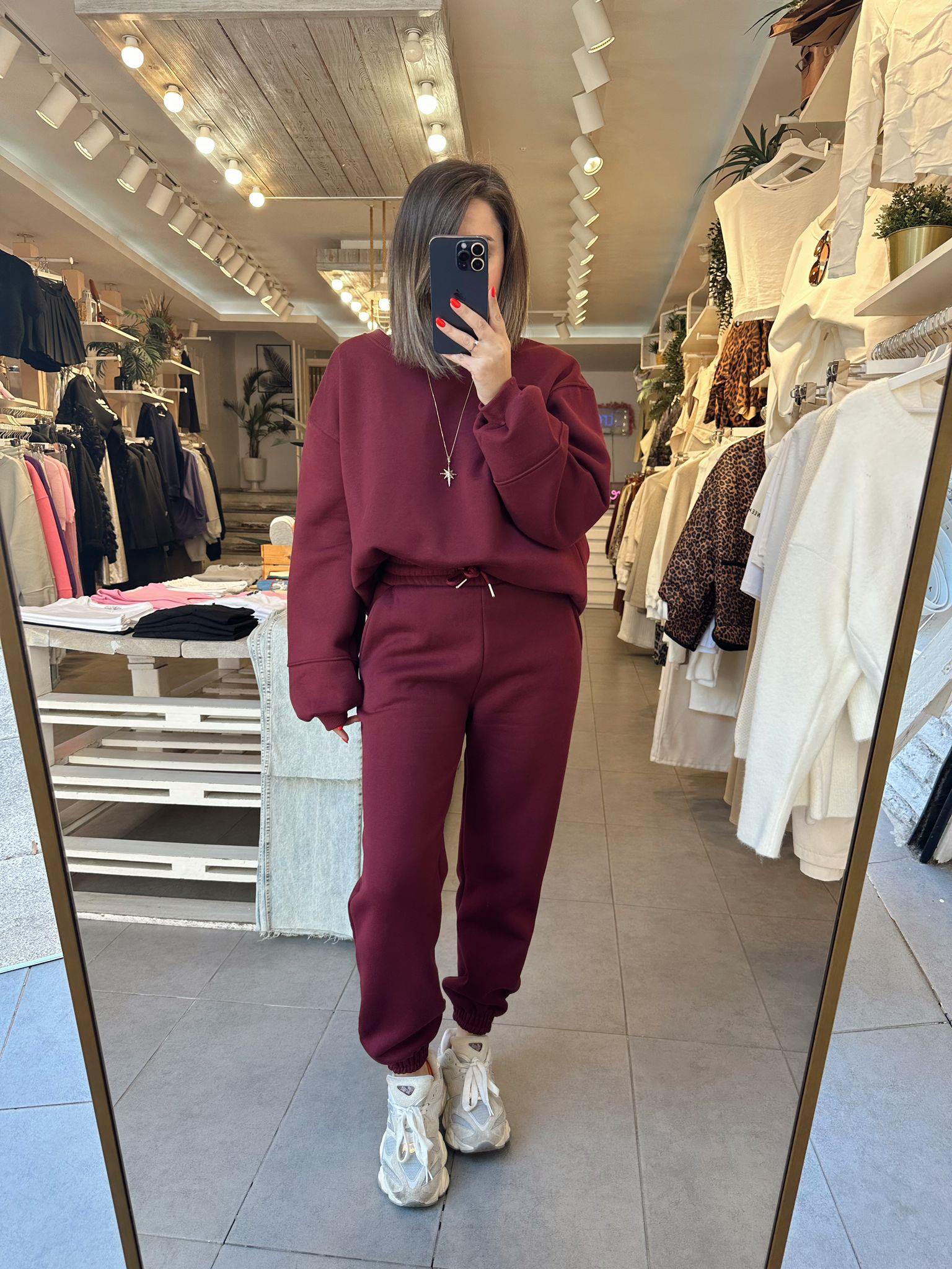 Bordo Eşofman Altı