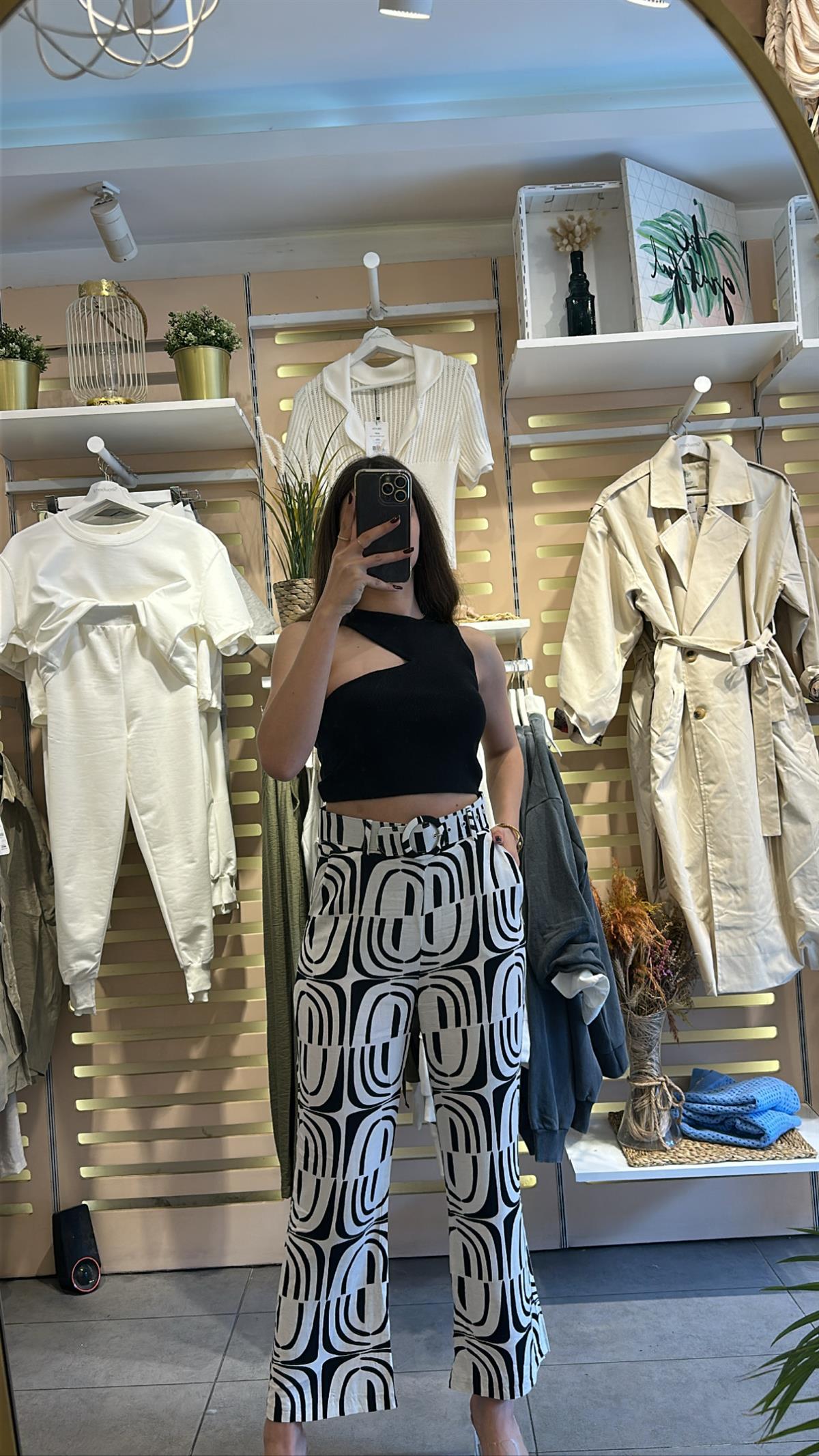 Desen Detaylı Kemerli Palazzo | StrawberryWear