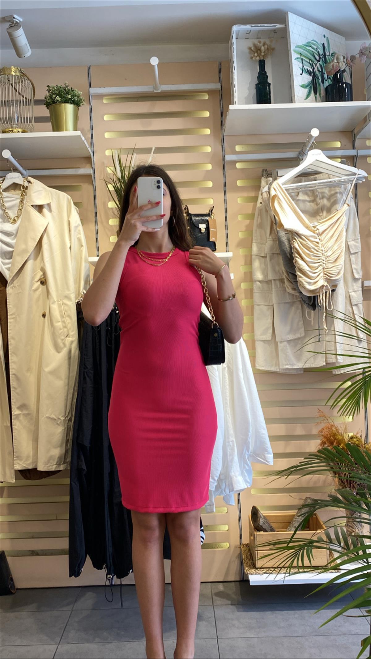 Fitilli Pembe Elbise | StrawberryWear