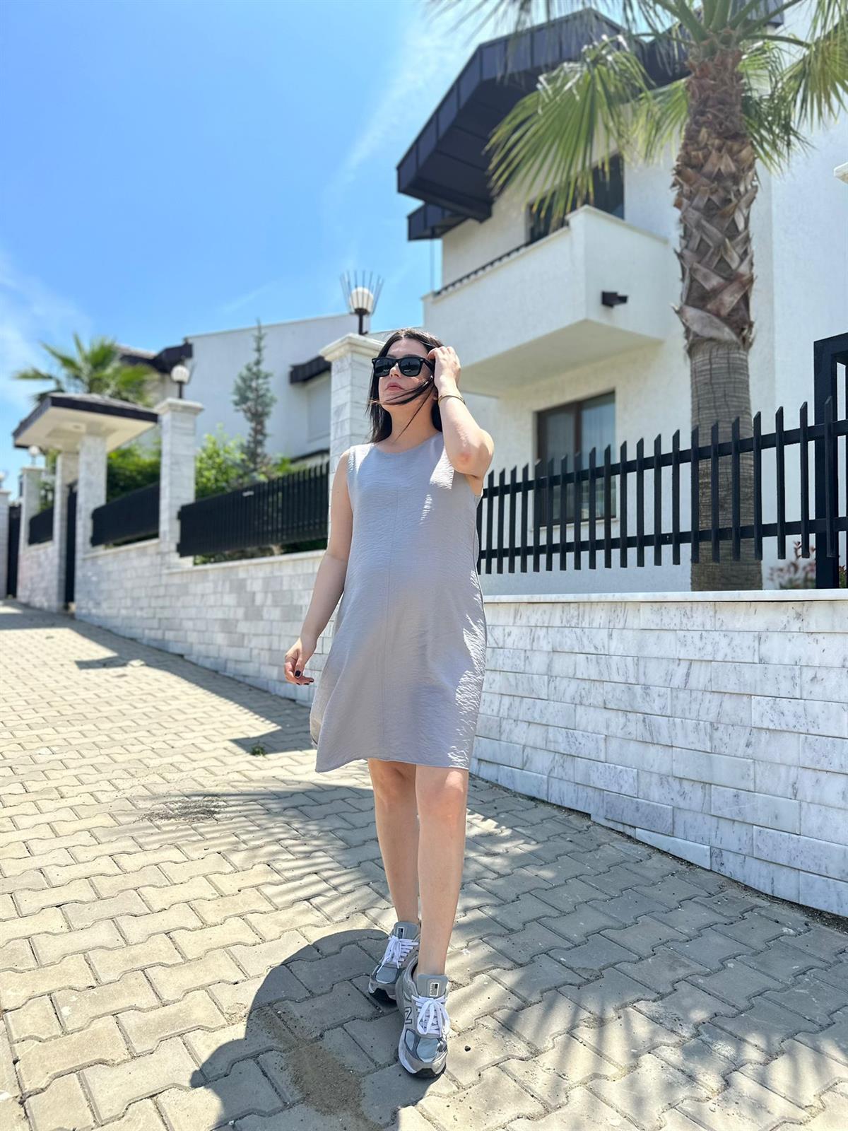 Gri Çan Elbise  | StrawberryWear