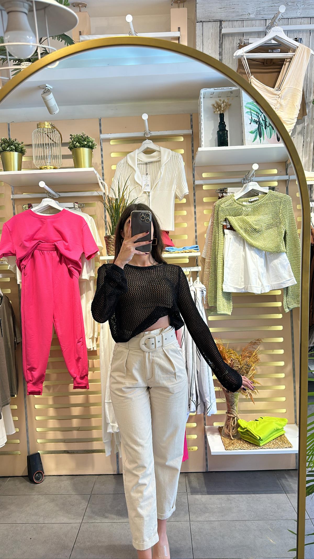 Keten Kemerli Pantalon | StrawberryWear