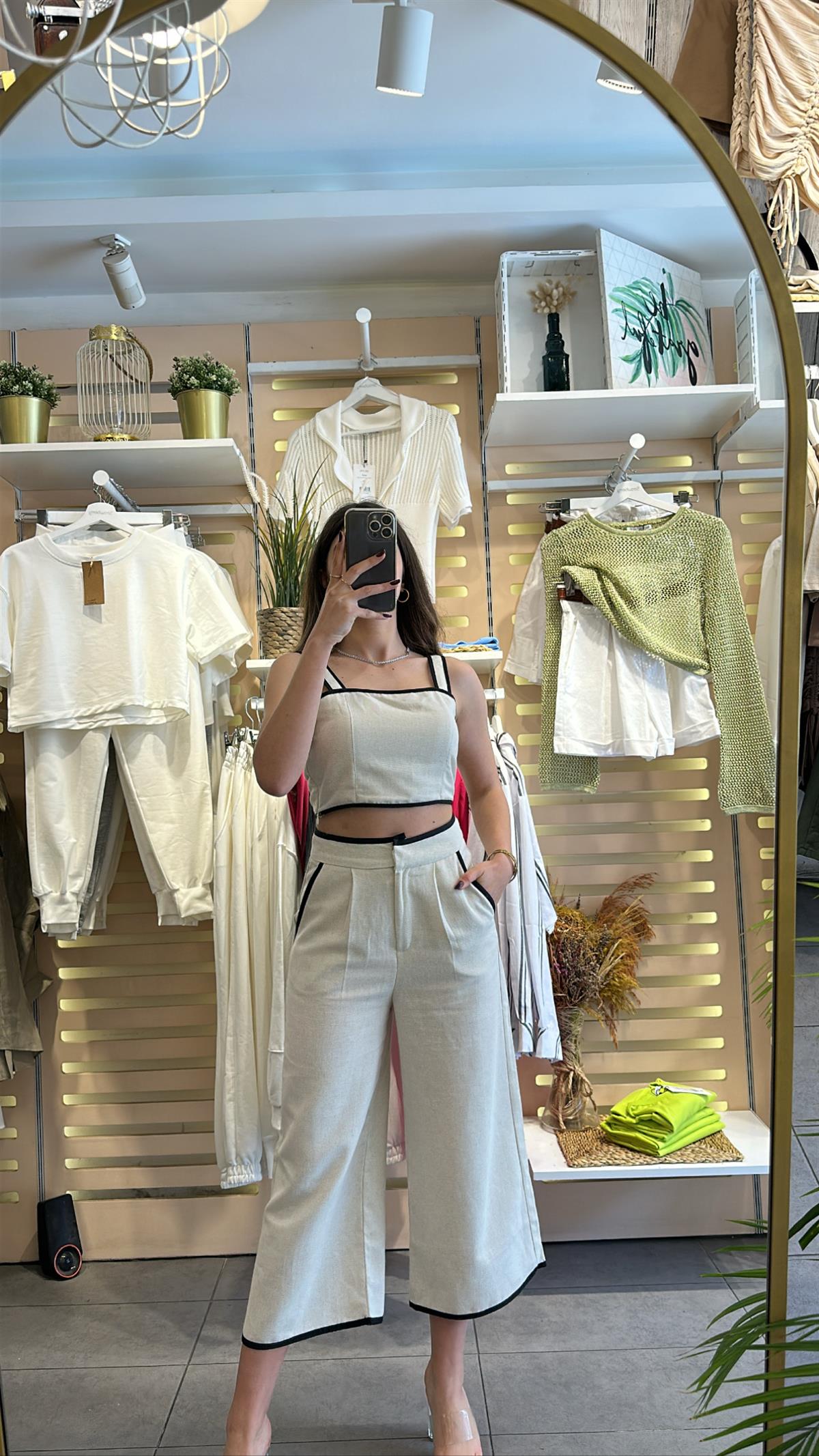 Kısa Paçalı Keten Pantalon | StrawberryWear