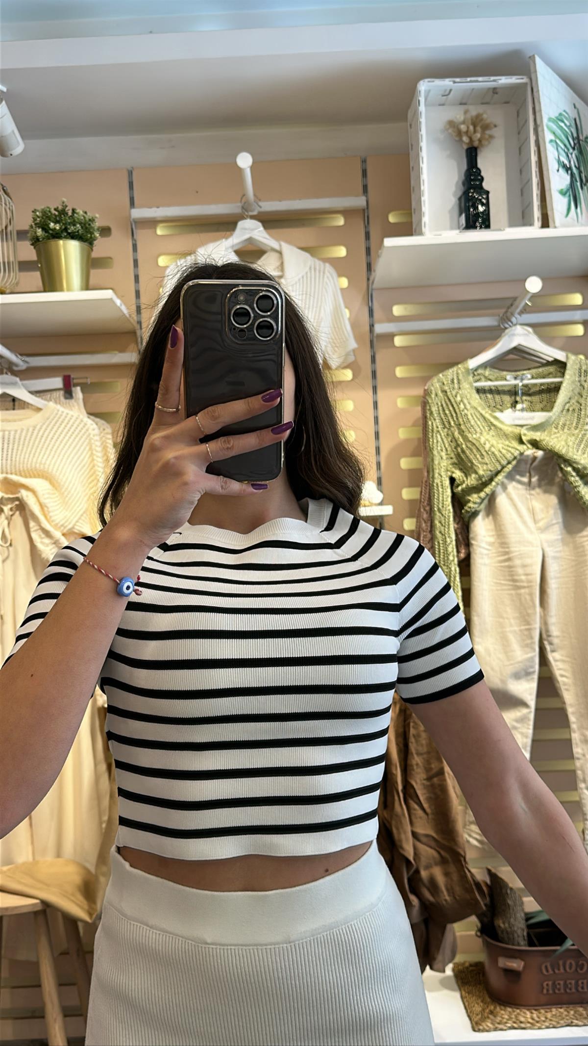 Siyah Beyaz Crop | StrawberryWear