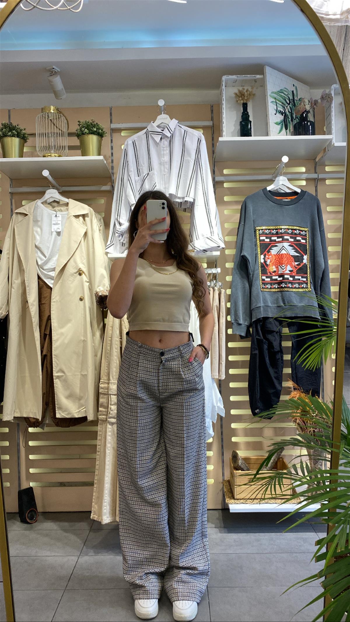 Siyah Kareli Pantalon | StrawberryWear