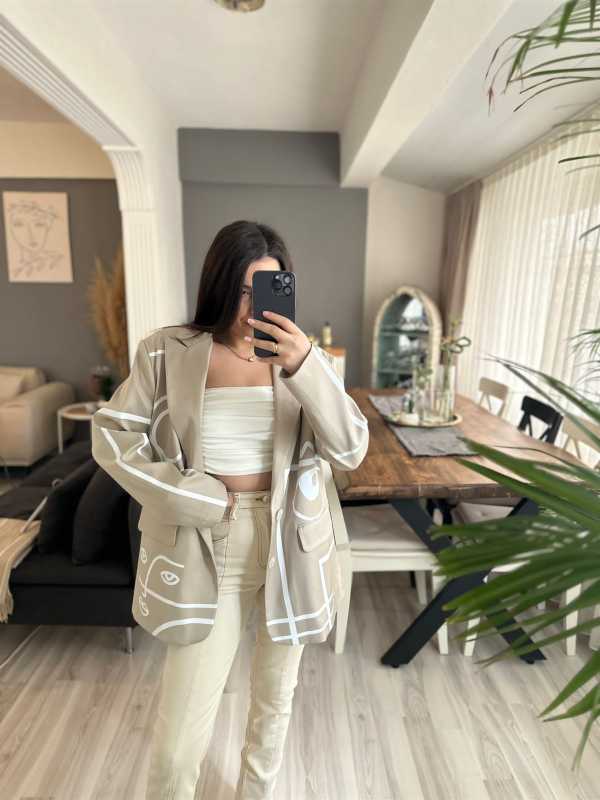 Taş Baskı Detaylı Ceket | StrawberryWear