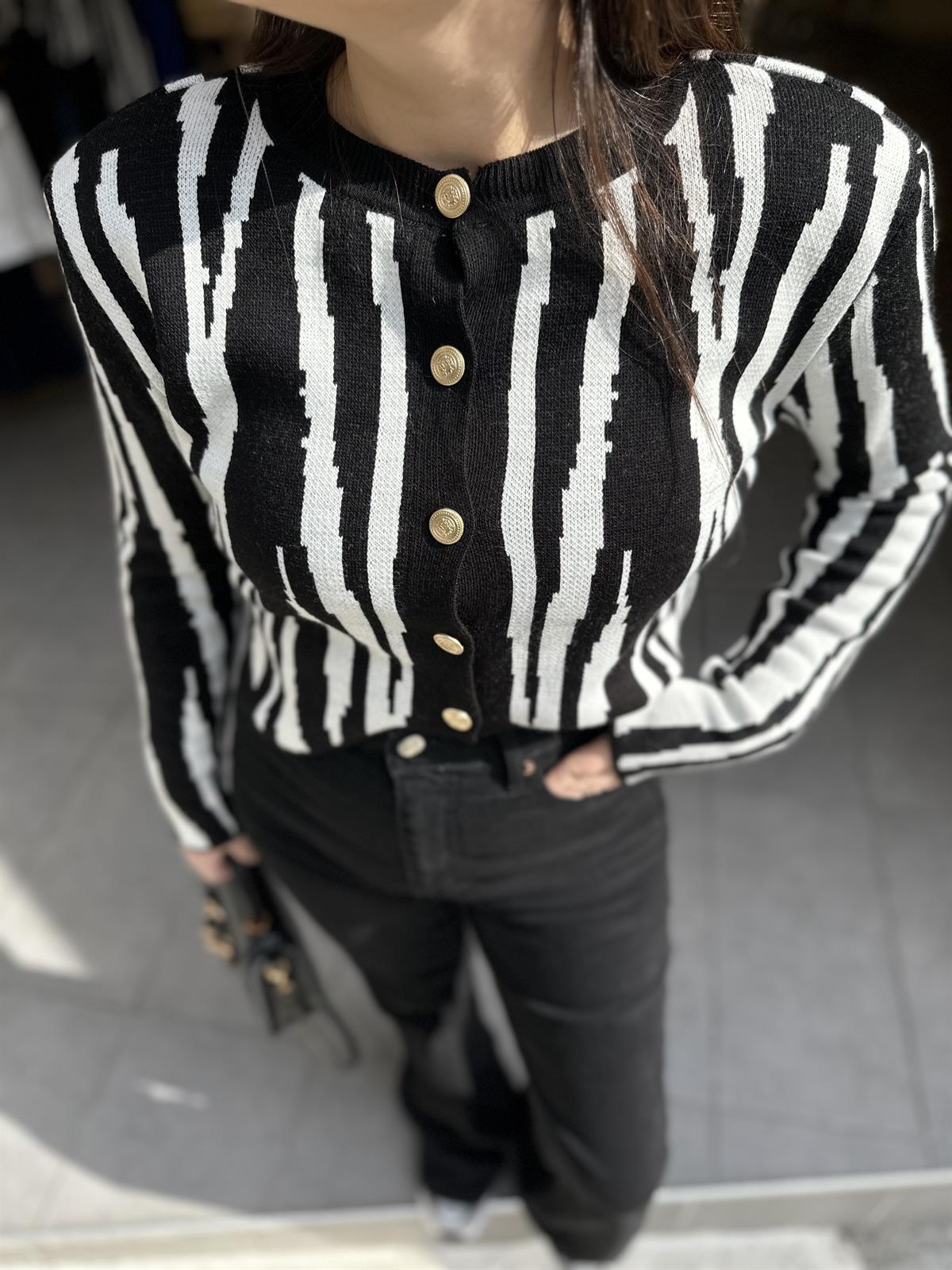 Zebra Desenli Hırka | StrawberryWear