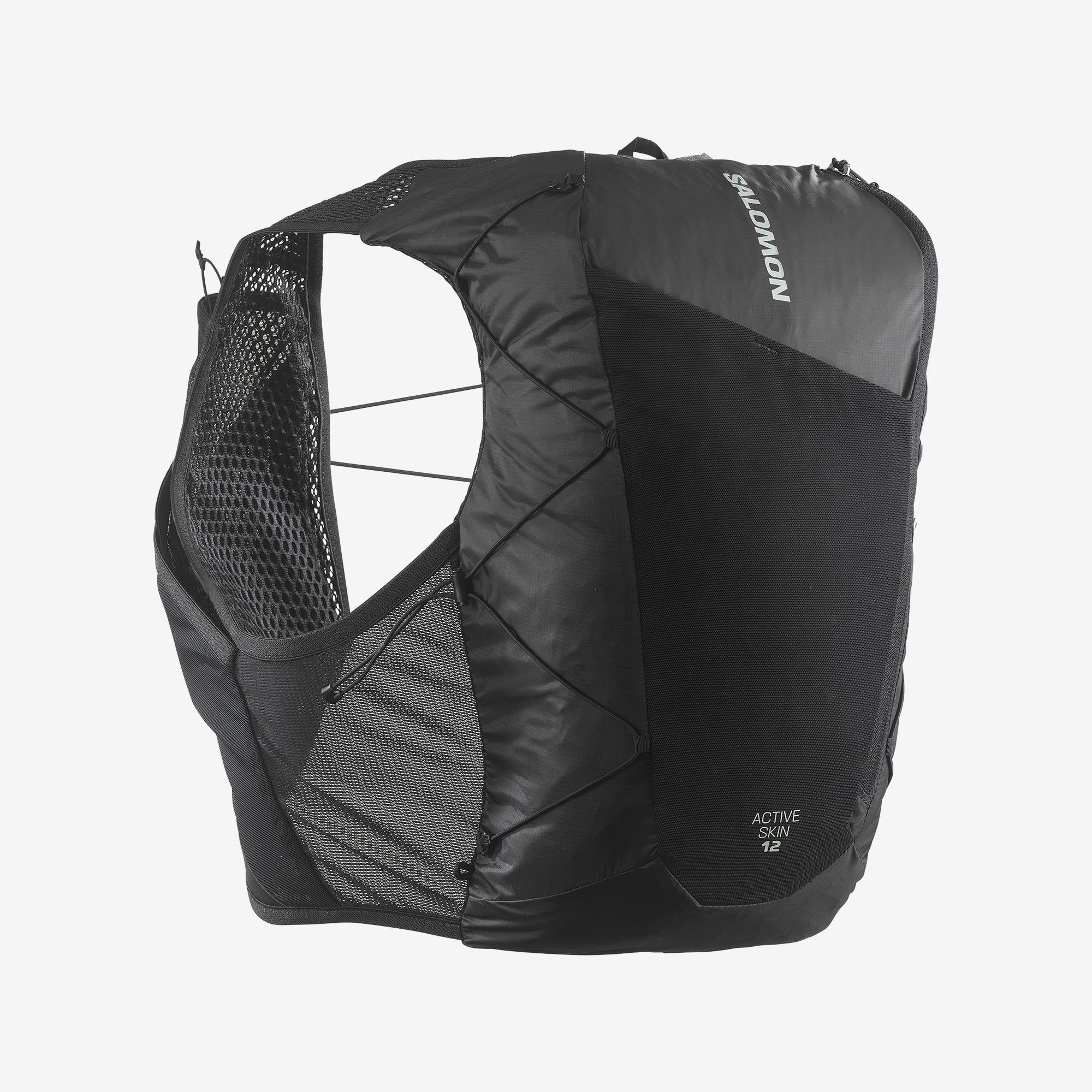 吉田　SALOMON ACTIVE SKIN12 ブラック S Salomon Active Skin 12 Koşu Yeleği - Siyah
