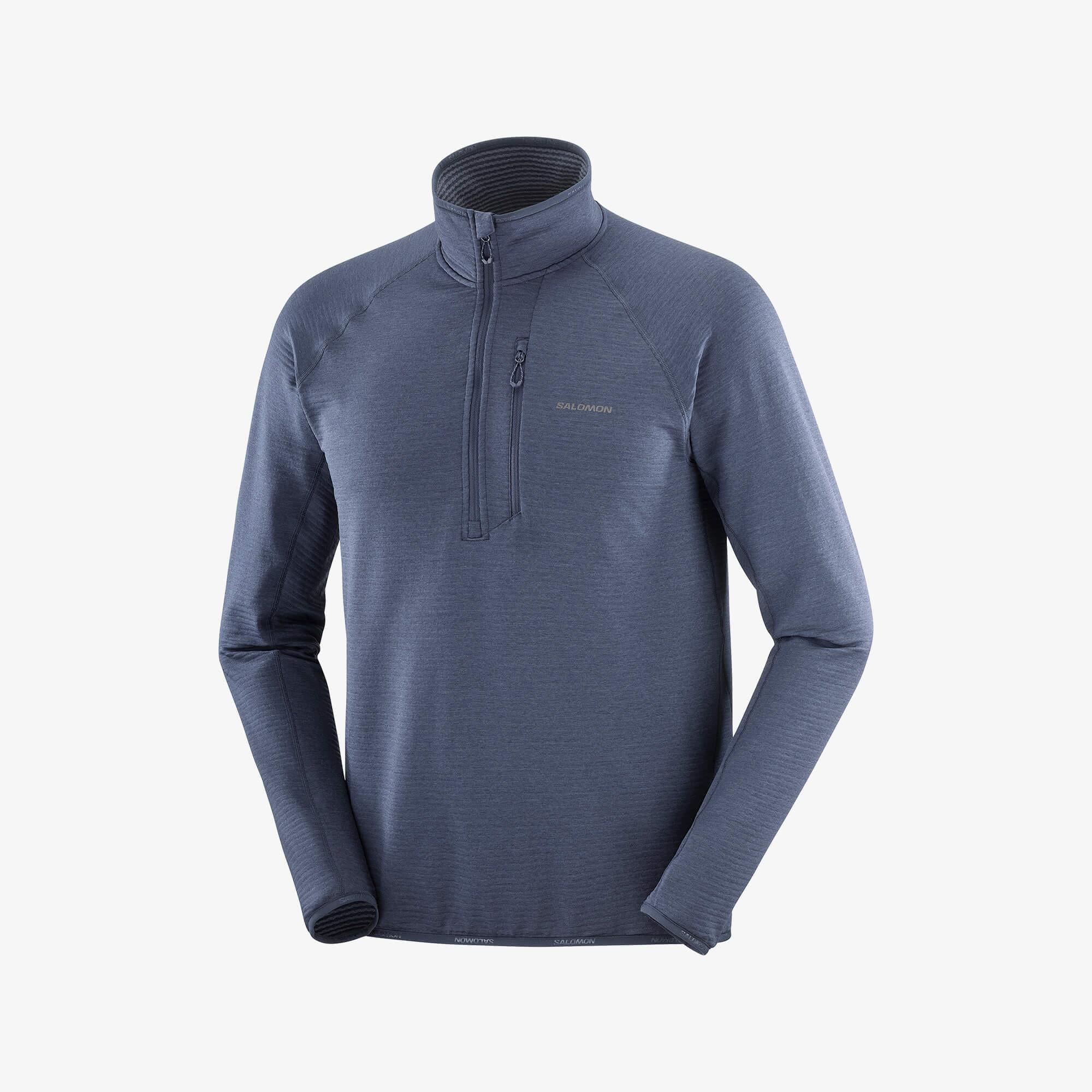 Salomon ESSENTIAL LIGHTWARM Erkek Yarım Fermuar Polar Blue Nights