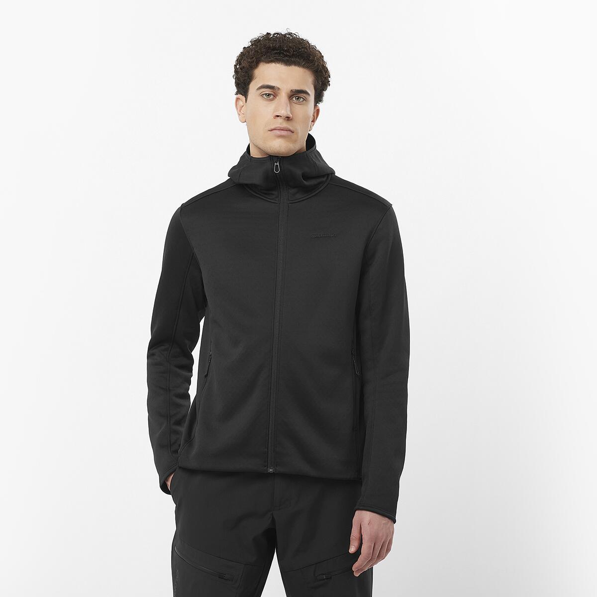 サンプル Salomon OUTLINE WARM Erkek Kapüşonlu Polar - Siyah