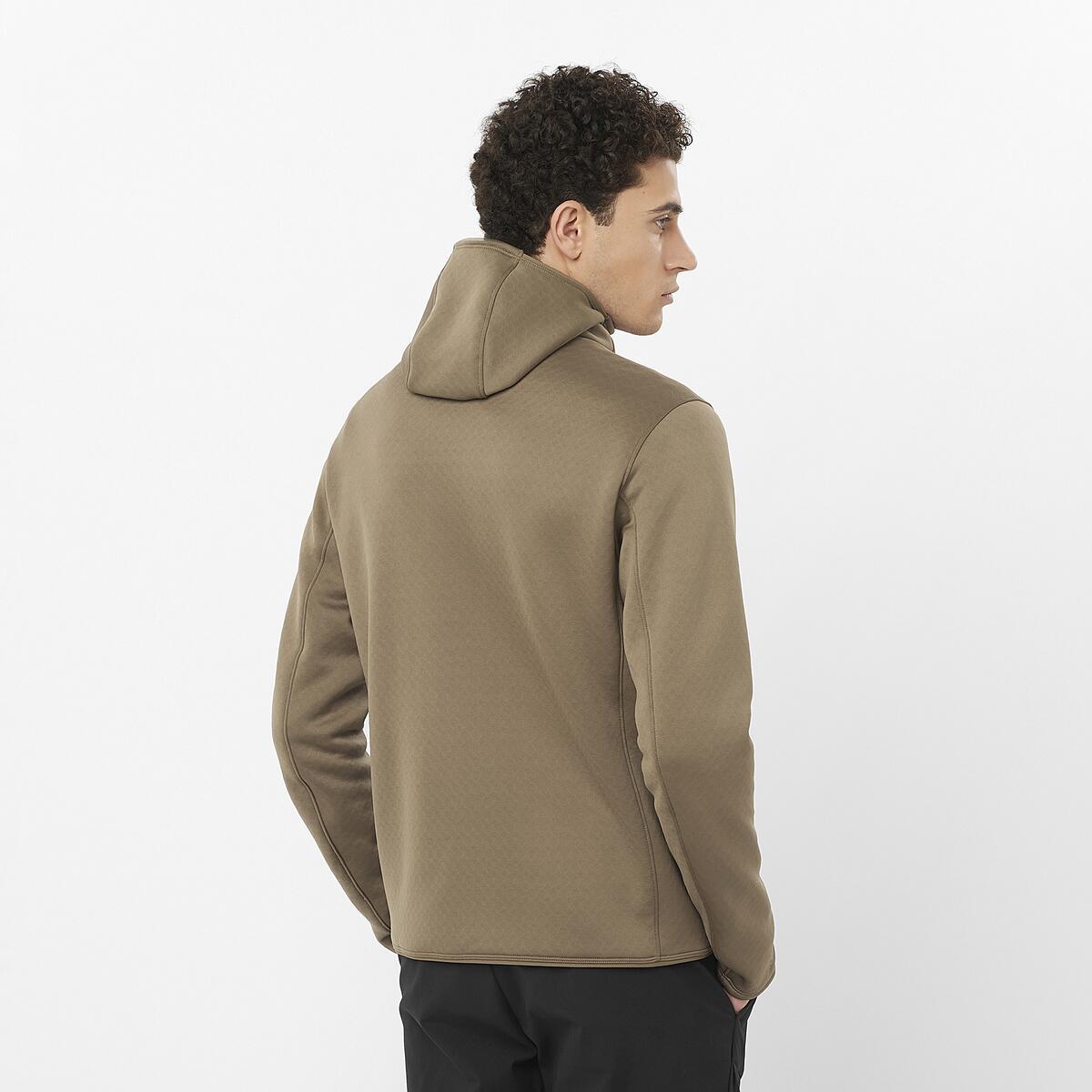 Salomon OUTLINE WARM Erkek Kapüşonlu Polar - Kahve