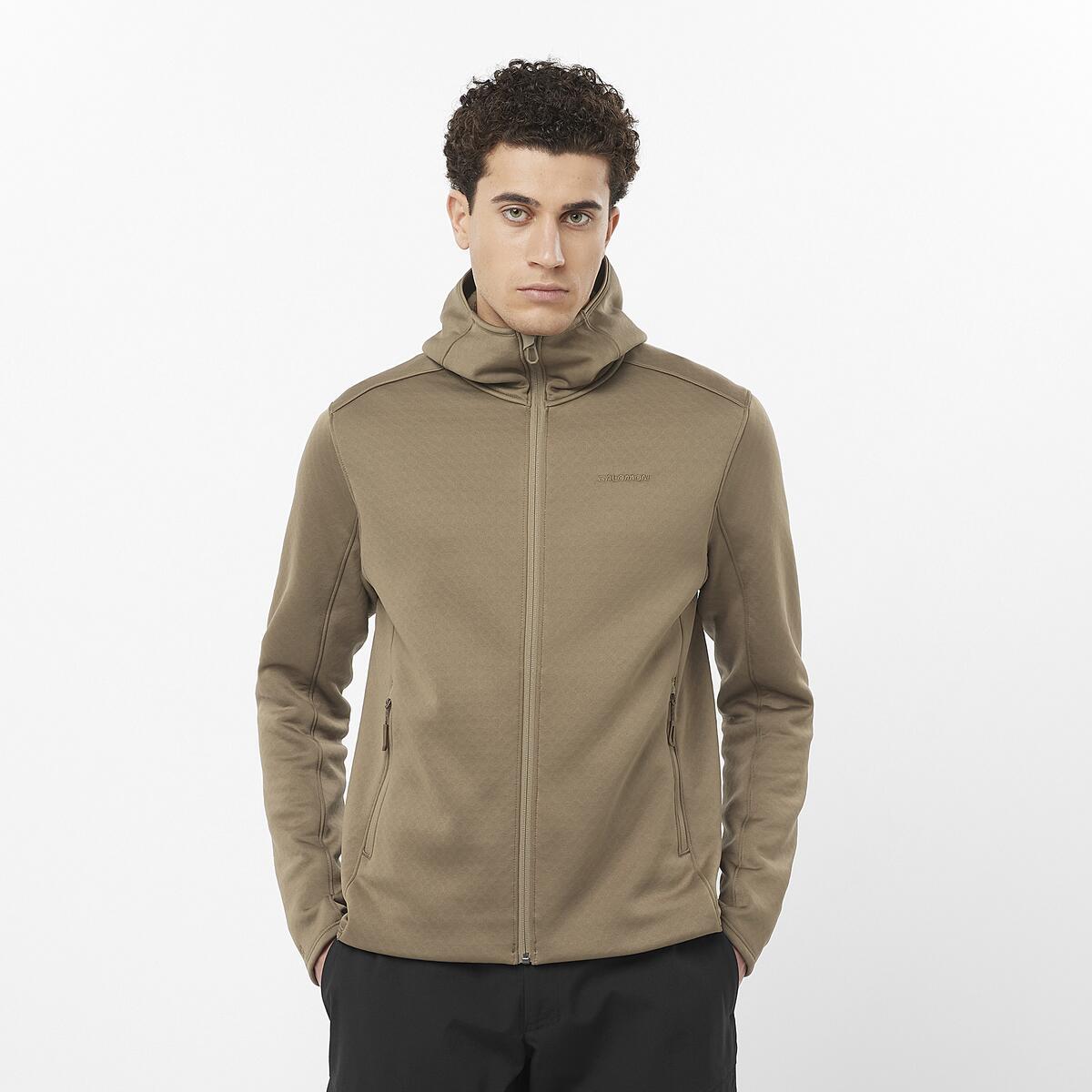 Salomon OUTLINE WARM Erkek Kapüşonlu Polar - Kahve