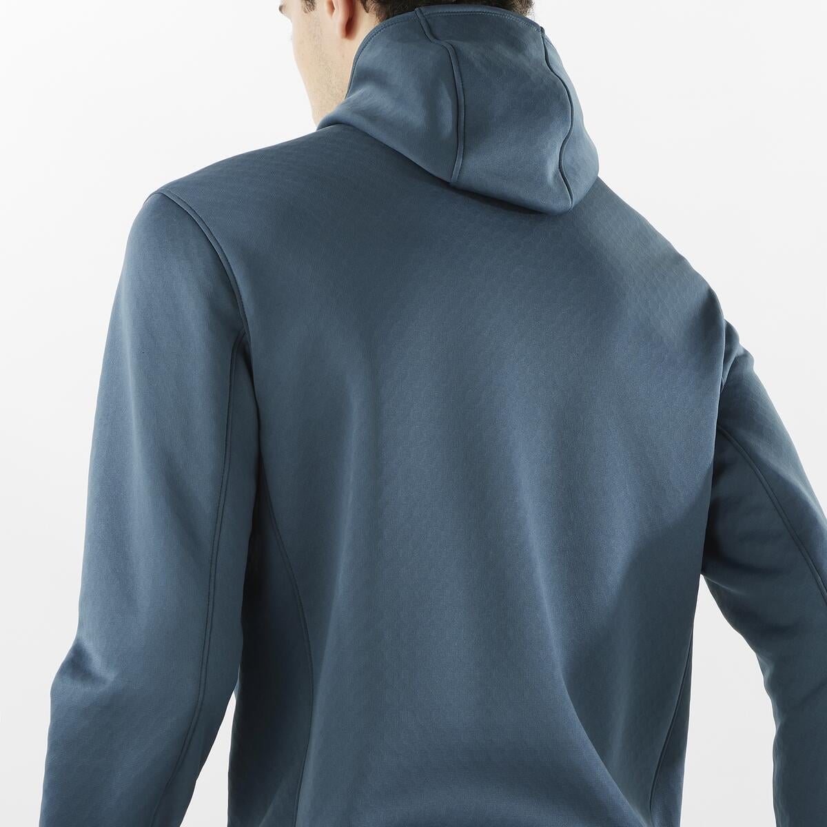 Salomon Outline Warm Erkek Kapüşonlu Polar - Mavi