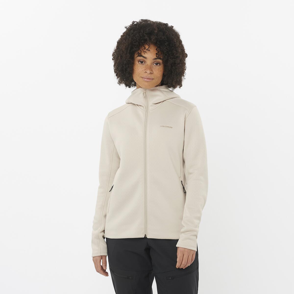 Salomon Outline Warm Kadın Kapüşonlu Polar - Krem