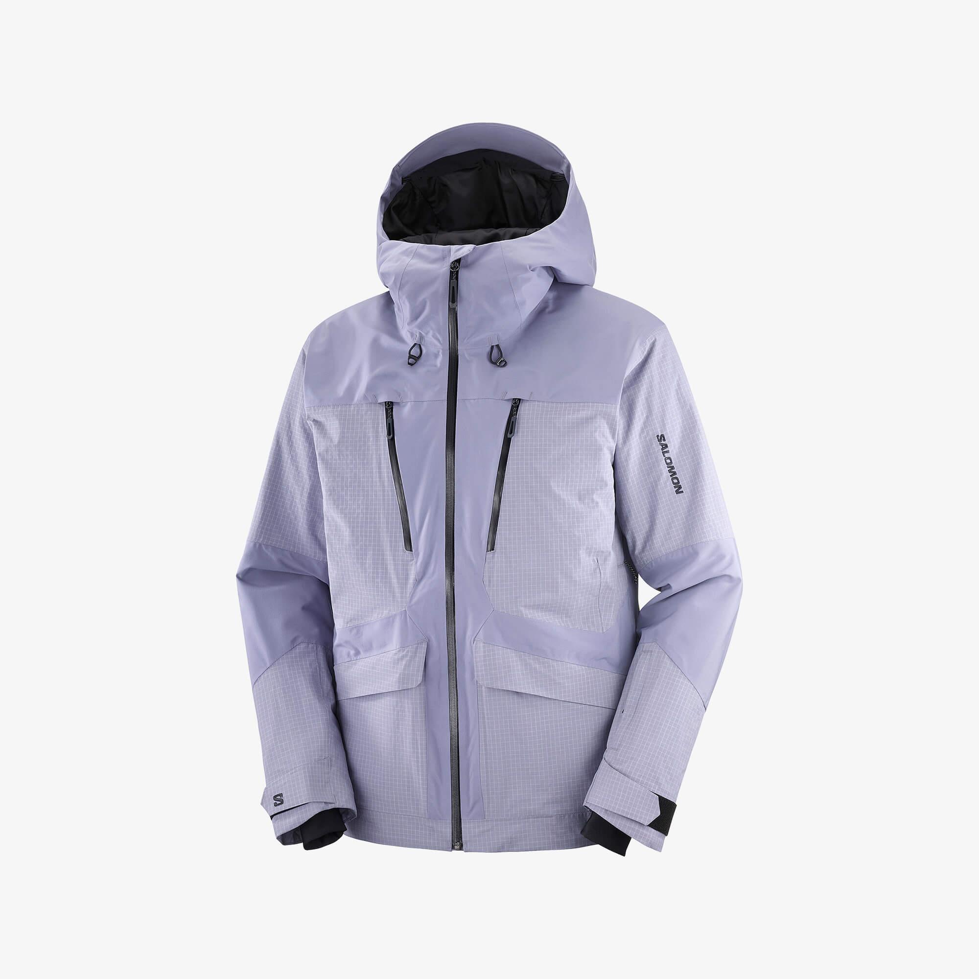 SALOMON ライトブルー ハーフジップジャケット outline-gtx-2.5l-jkt-w-