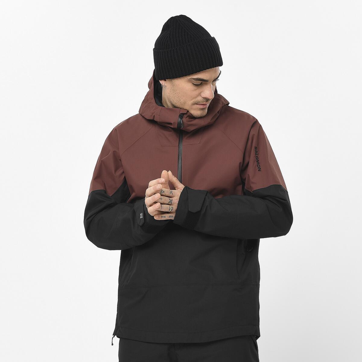 サロモン SALOMON ＜2024＞ TRANSFER ANORAK Salomon Transfer Anorak Erkek Kayak Montu - Siyah