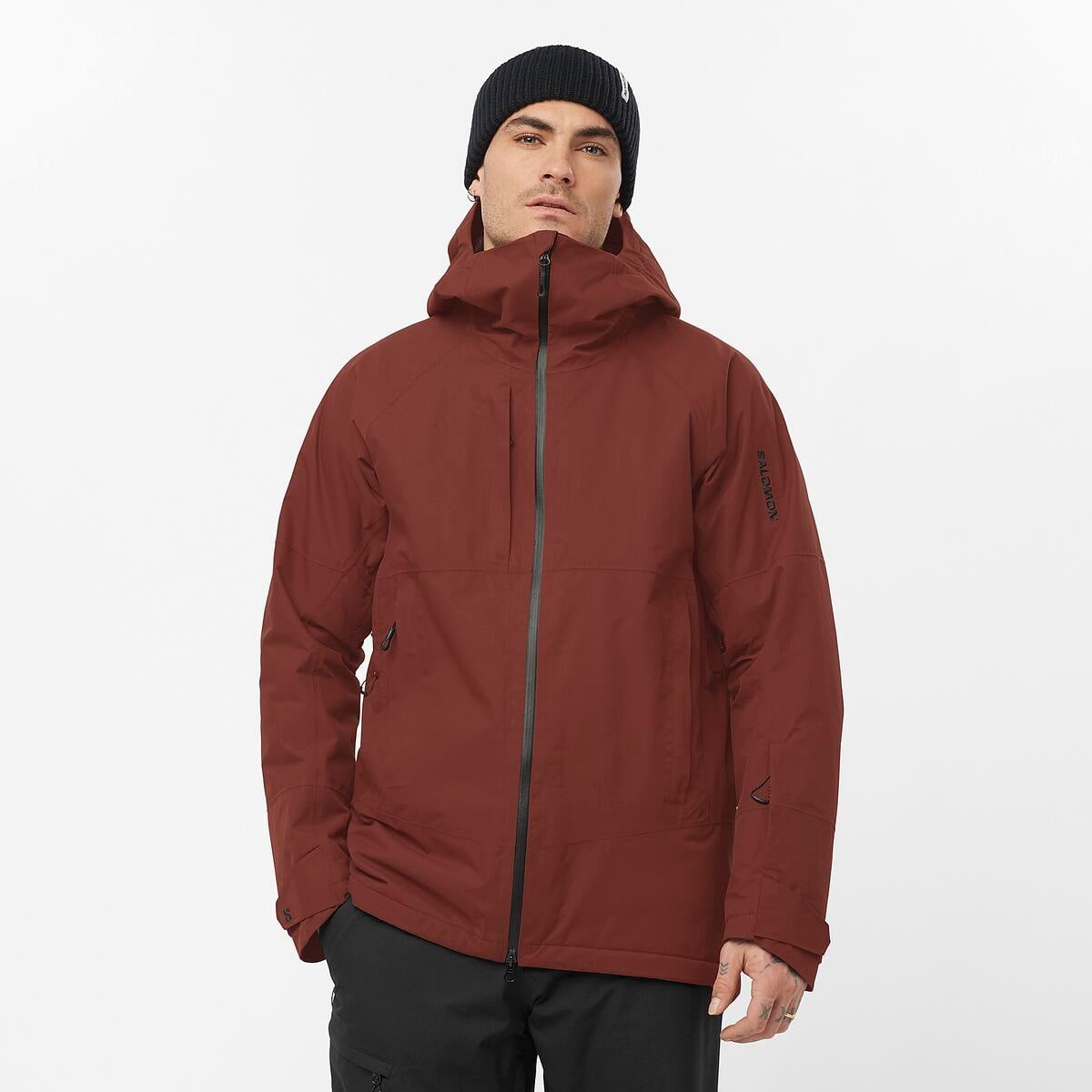 スノーボード SALOMON TRANSFER PUFF JACKET Salomon Transfer Puff Erkek Kayak Montu - Bordo