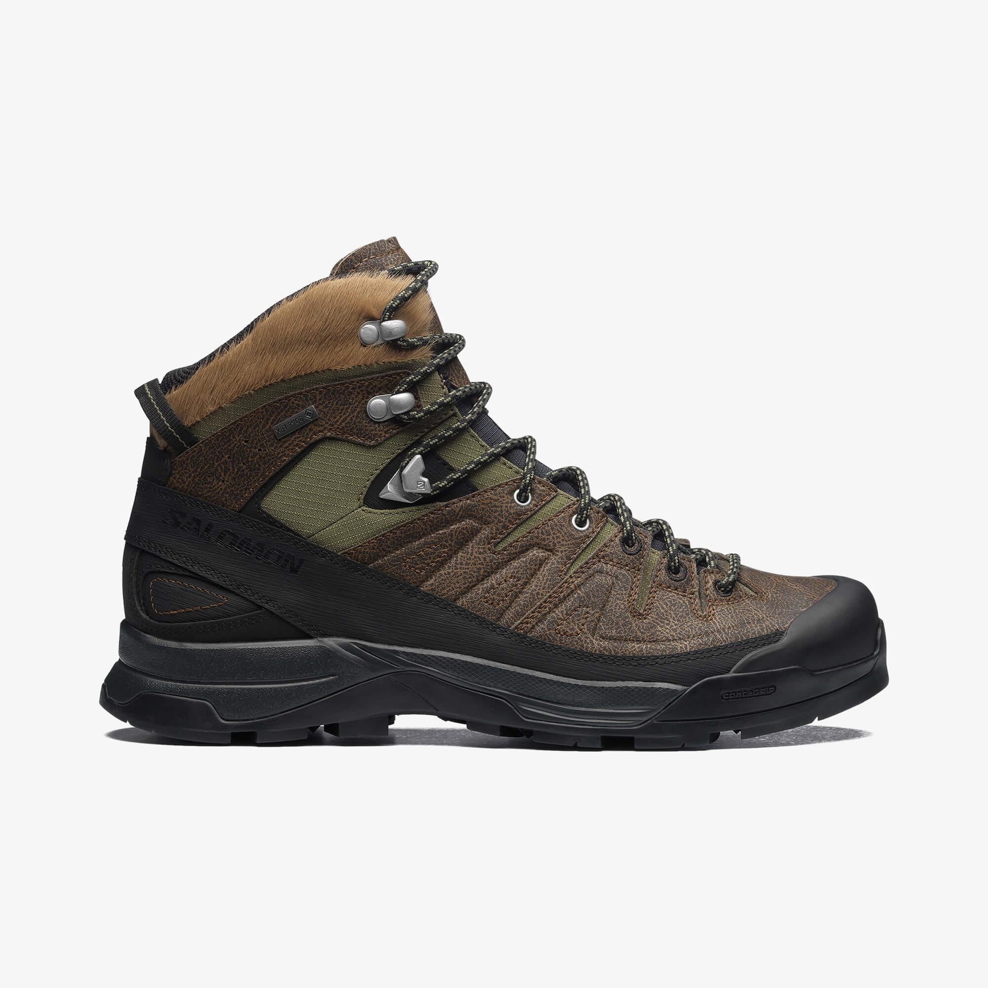 alo0729 Salomon X-ALP MID DISTRESSED LEATHER GORE-TEX Unisex Sneaker Dark