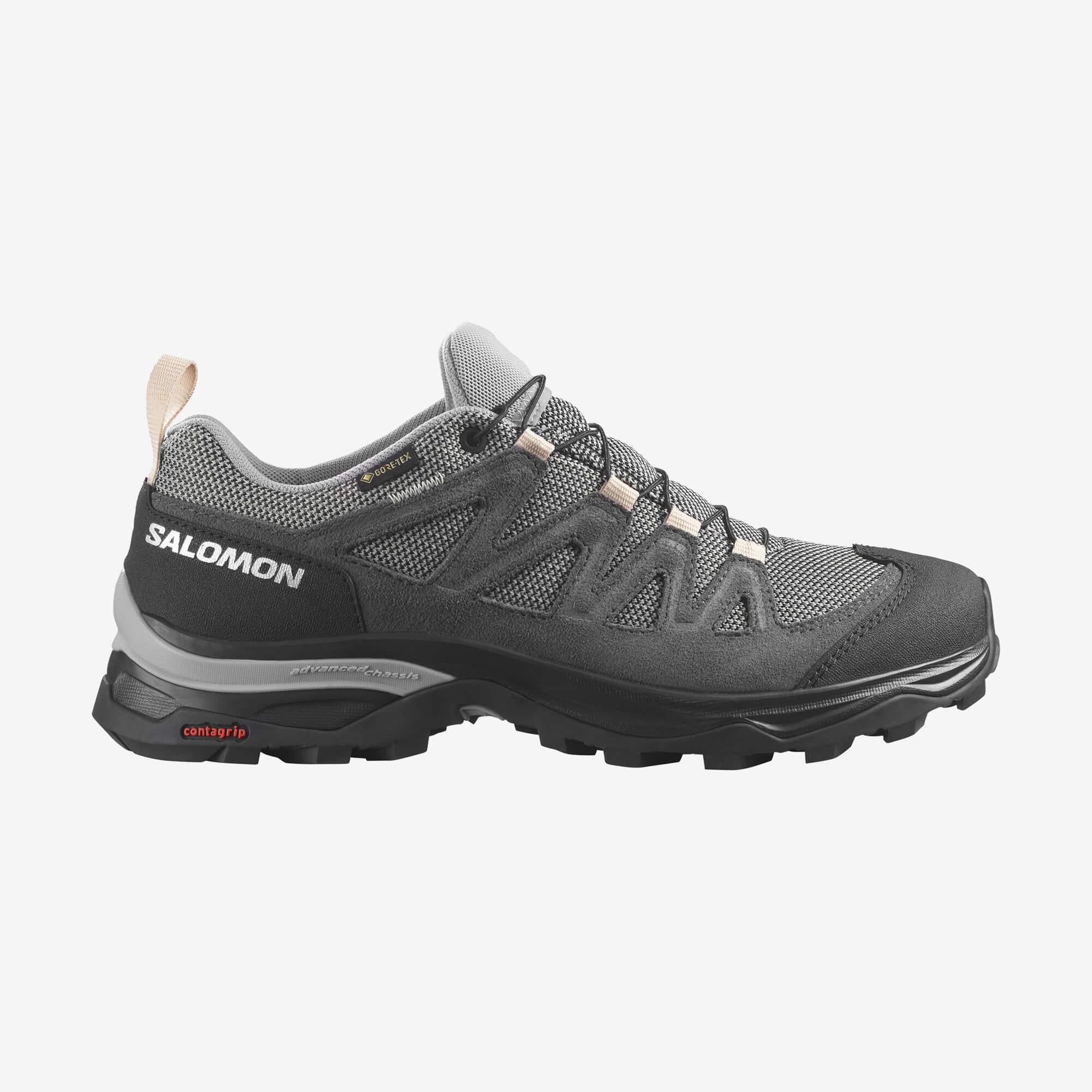 Salomon X Ward Deri Gore-Tex Kadın Outdoor Ayakkabı - Gri