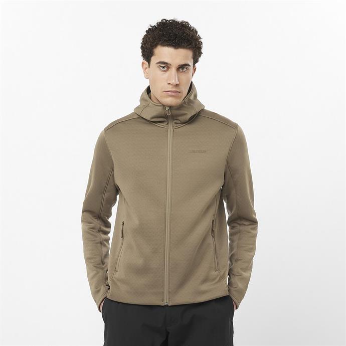 Salomon OUTLINE WARM Erkek Kapüşonlu Polar - Kahve